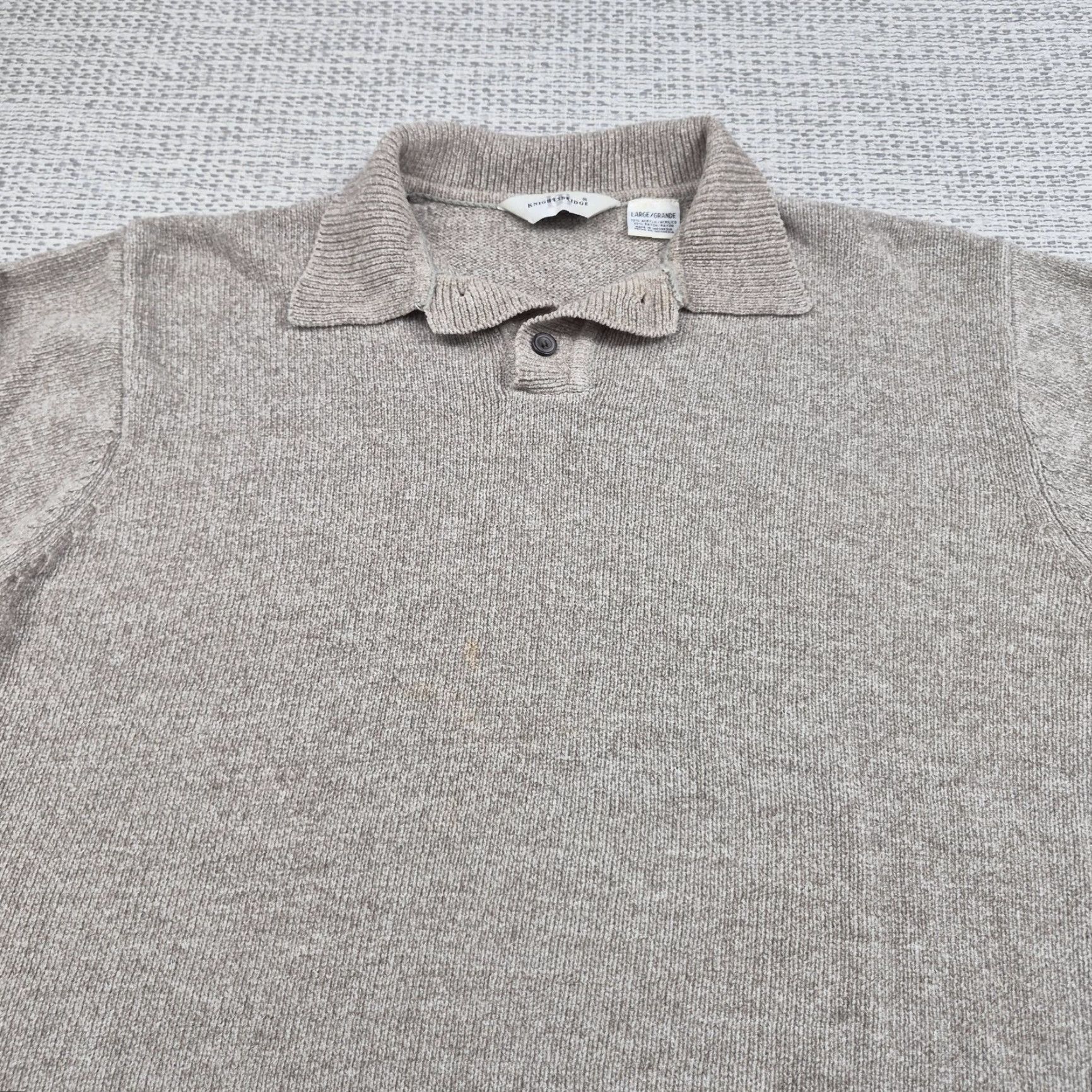 Vintage VINTAGE Knightsbridge Pullover Sweater Mens Large Beige Collared Knit Knitwear Logo Embroidered 90s Classic Dad Retro Size US L / EU 52-54 / 3 - 4 Thumbnail