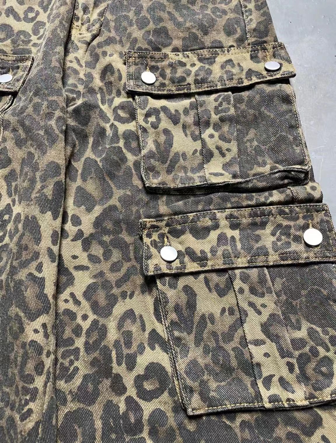 Japanese Brand × Jean Leopard Print Multi-Pocket Vintage Street Workwear Trousers Size US 30 / EU 46 - 7 Thumbnail