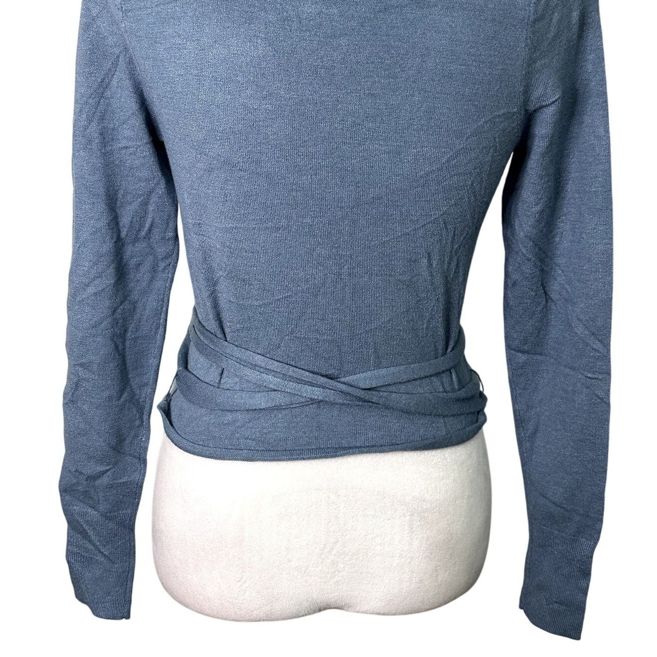 Other Open Edit Sweater Long Sleeves Wrap Tie Blue Women's XXS NWT Size XXS / US 00 / IT 34 - 8 Thumbnail