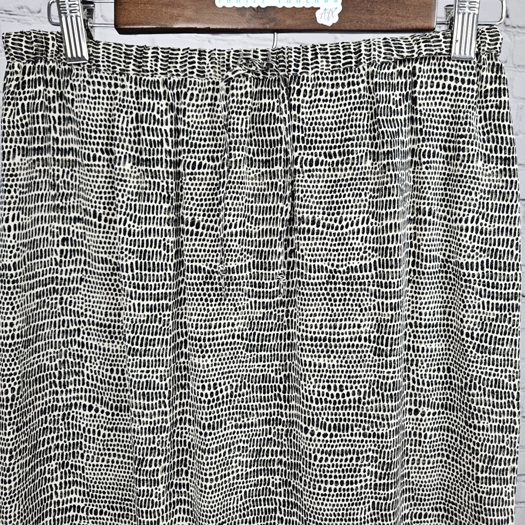 Vintage Allison Taylor Skirt Women 100% Silk Midi Beige Brown Animal Print Slit Drawstring Elastic Waist Small S Bohemian 90s Spring Summer Fall Size 28" / US 6 / IT 42 - 4 Thumbnail