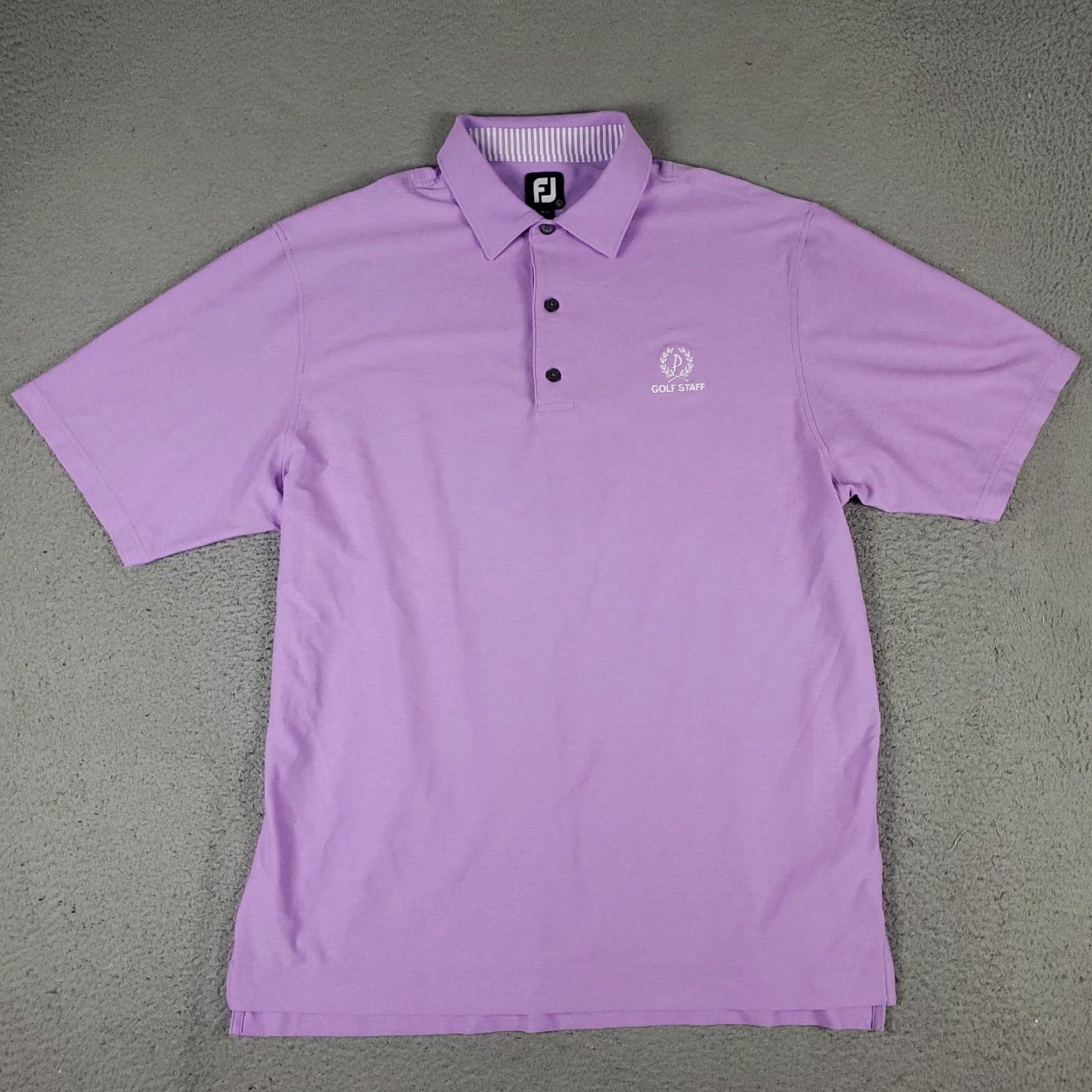 Footjoy FJ FootJoy Polo Shirt Mens Size Large Purple Golf Short Sleeve Casual Buttoned Collar 3-Button Polo M EN Mens Size US L / EU 52-54 / 3 - 2 Thumbnail