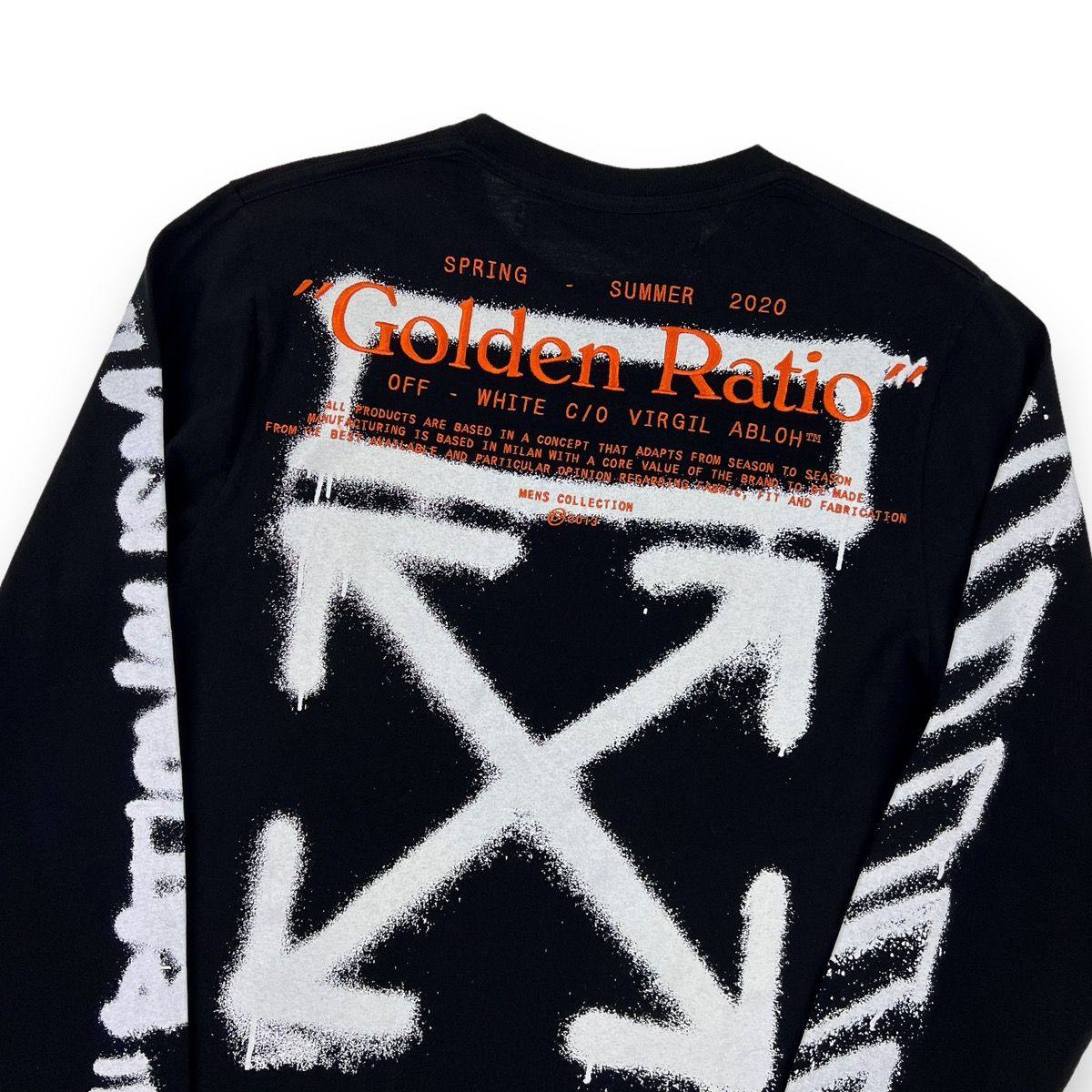 Pre-owned Off-white Golden Ratio Black Long Sleeve T Shirt