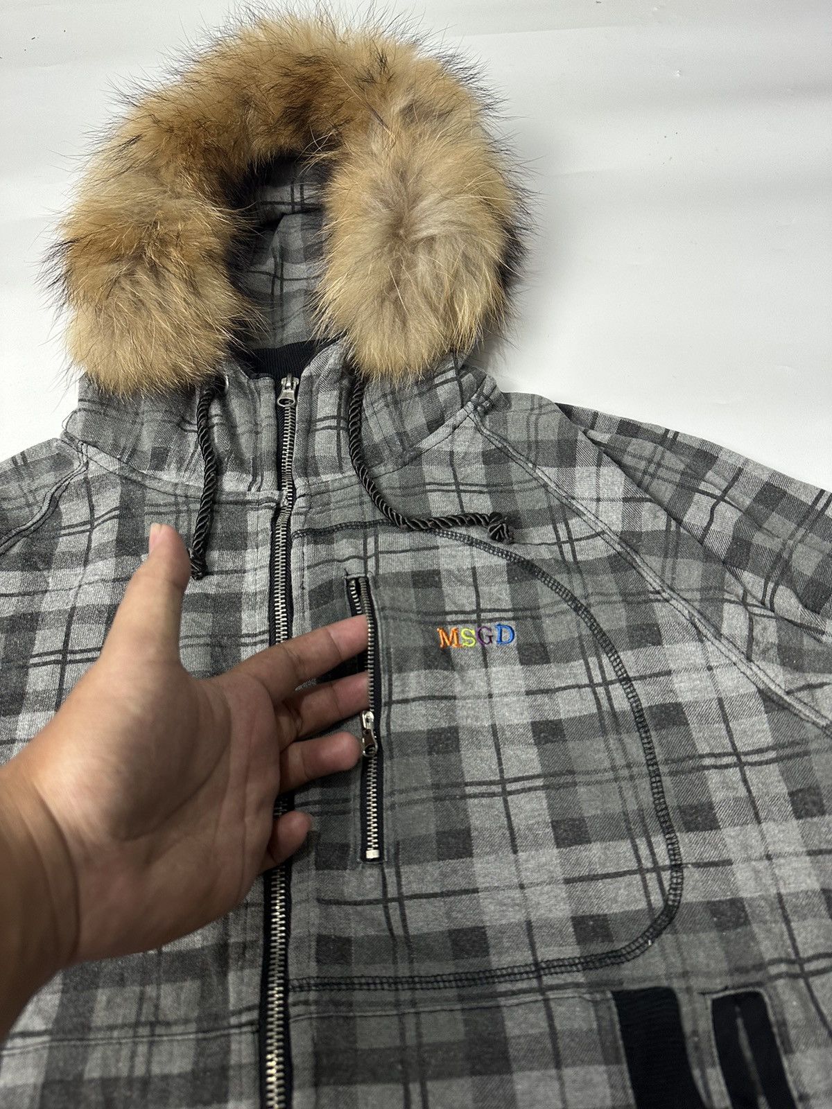 Hysteric Glamour × If Six Was Nine × Le Grande Bleu (L.G.B.) Fur Hoodie Tartan Japanese Brand Masterground Size US M / EU 48-50 / 2 - 6 Thumbnail