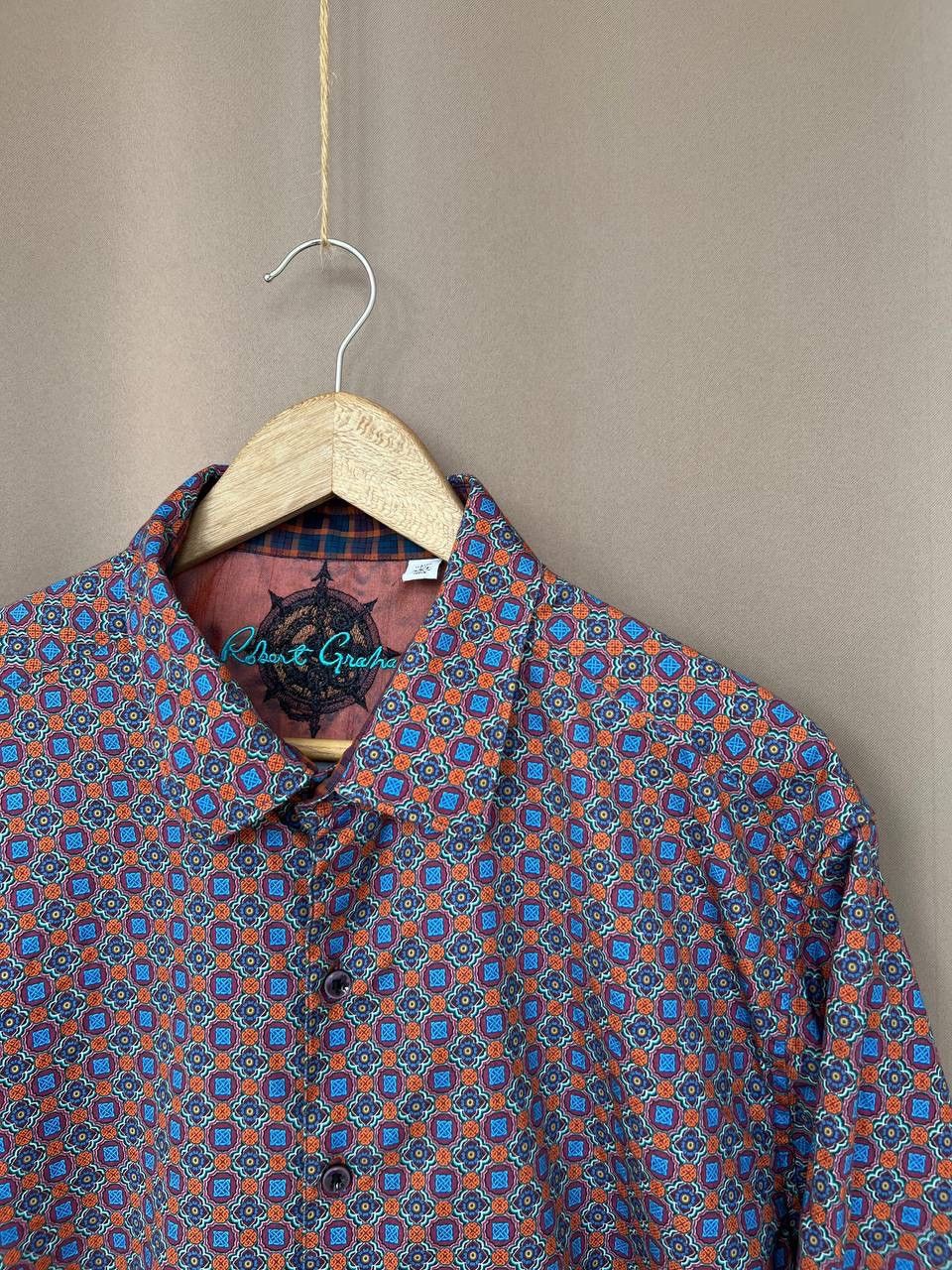 Robert Graham Robert Graham Button Up Shirt Mens Size XXL Brown Geometric Size US XXL / EU 58 / 5 - 6 Thumbnail