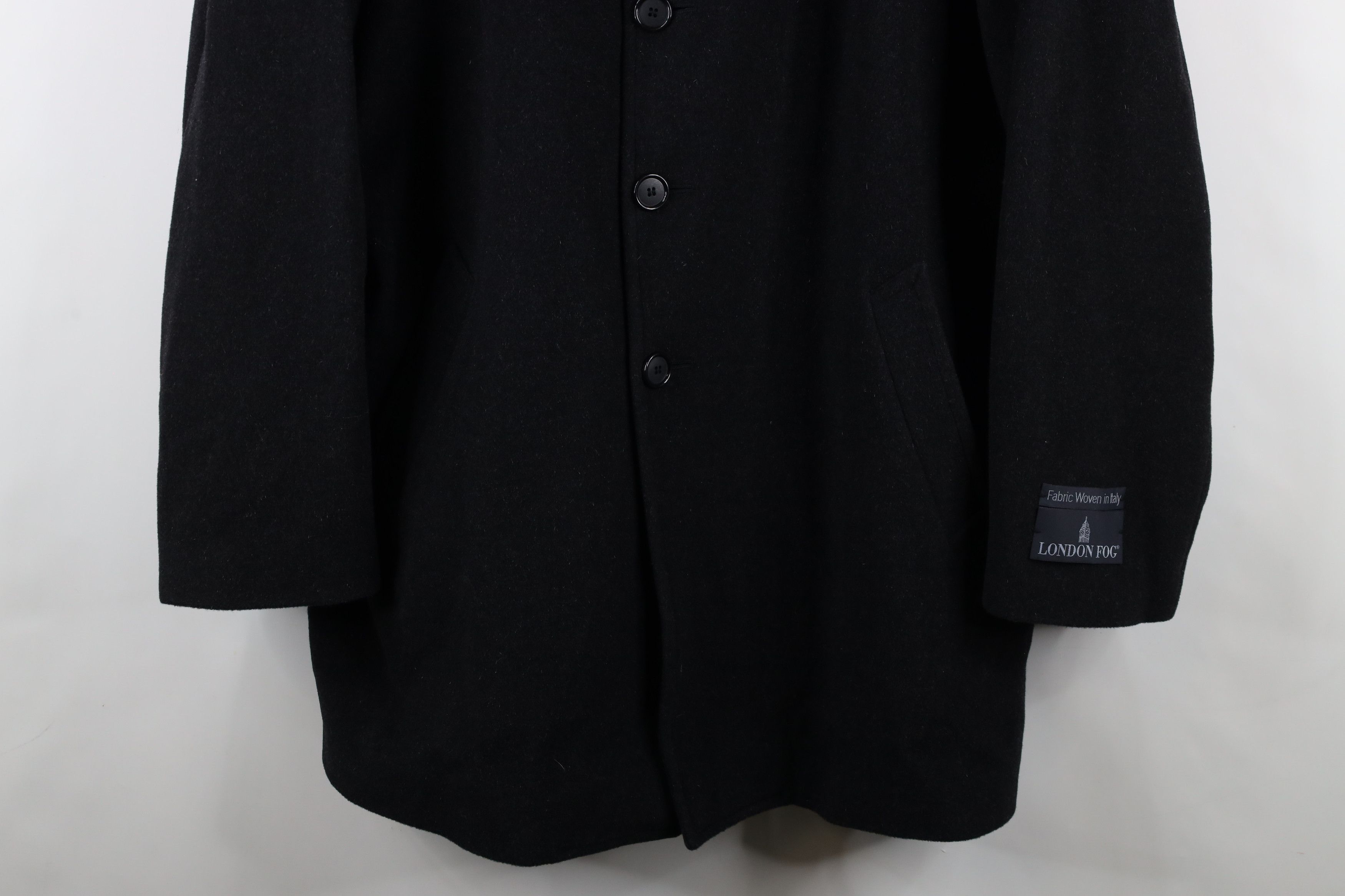 Vintage Vintage 90s Streetwear Heavy Button Overcoat Jacket Black Size US XXL / EU 58 / 5 - 3 Thumbnail