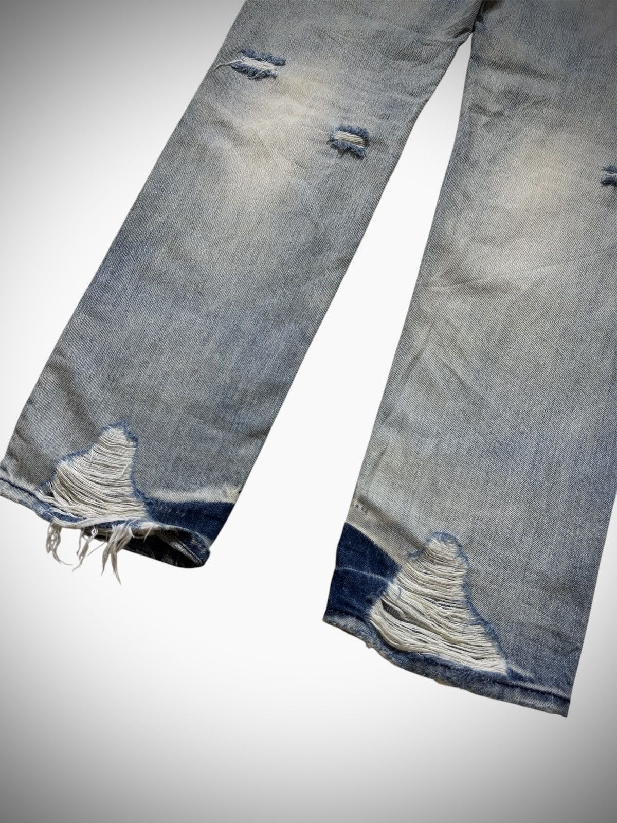 Japanese Brand 2000’s Unknown - Washed Destroyed Jeans Lgb Style Size US 29 - 8 Thumbnail