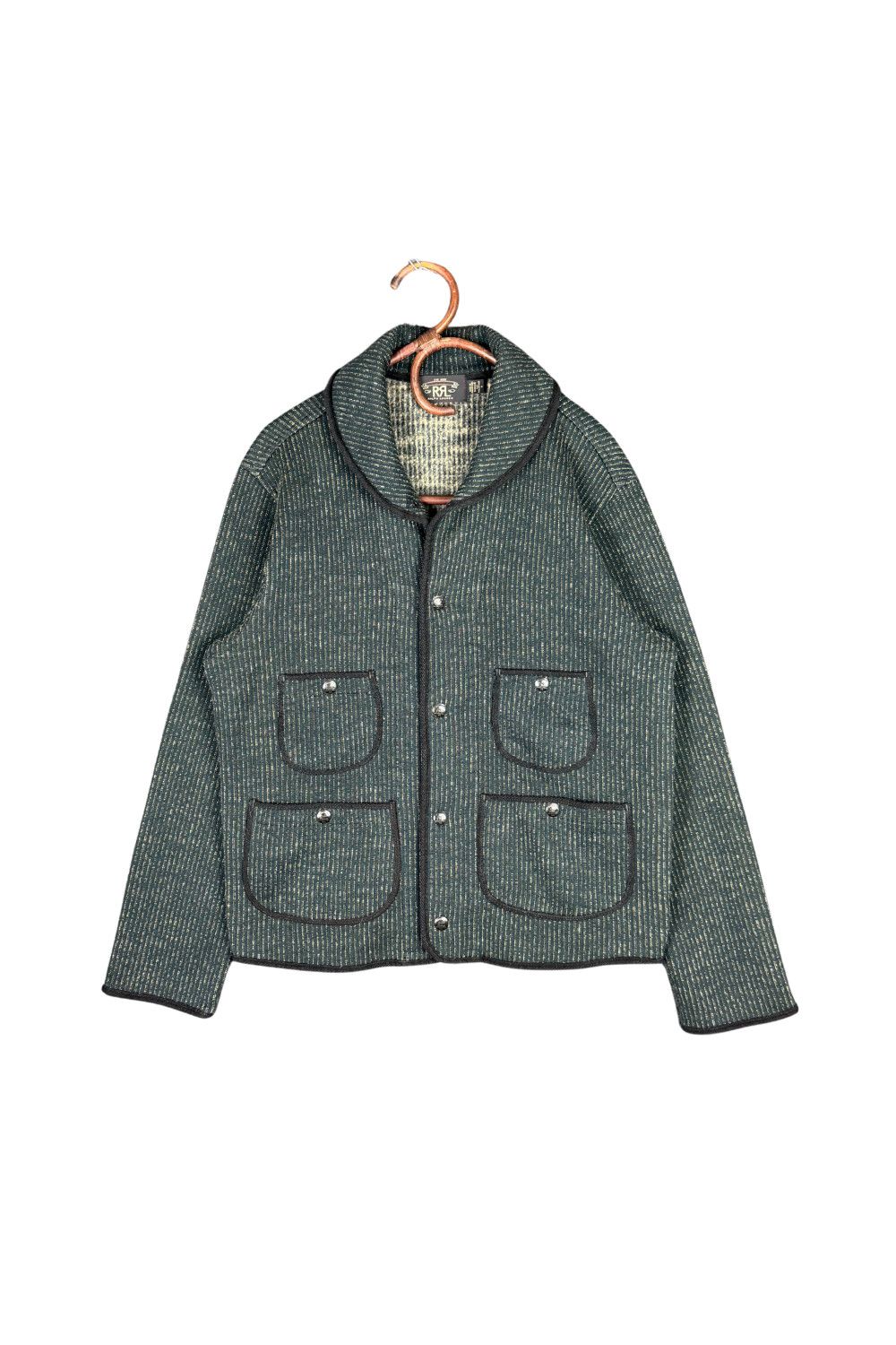 Polo Ralph Lauren 09AW RRL Double RL Shawl Collar Textured Knit Work Jacket Size US M / EU 48-50 / 2 - 1 Thumbnail