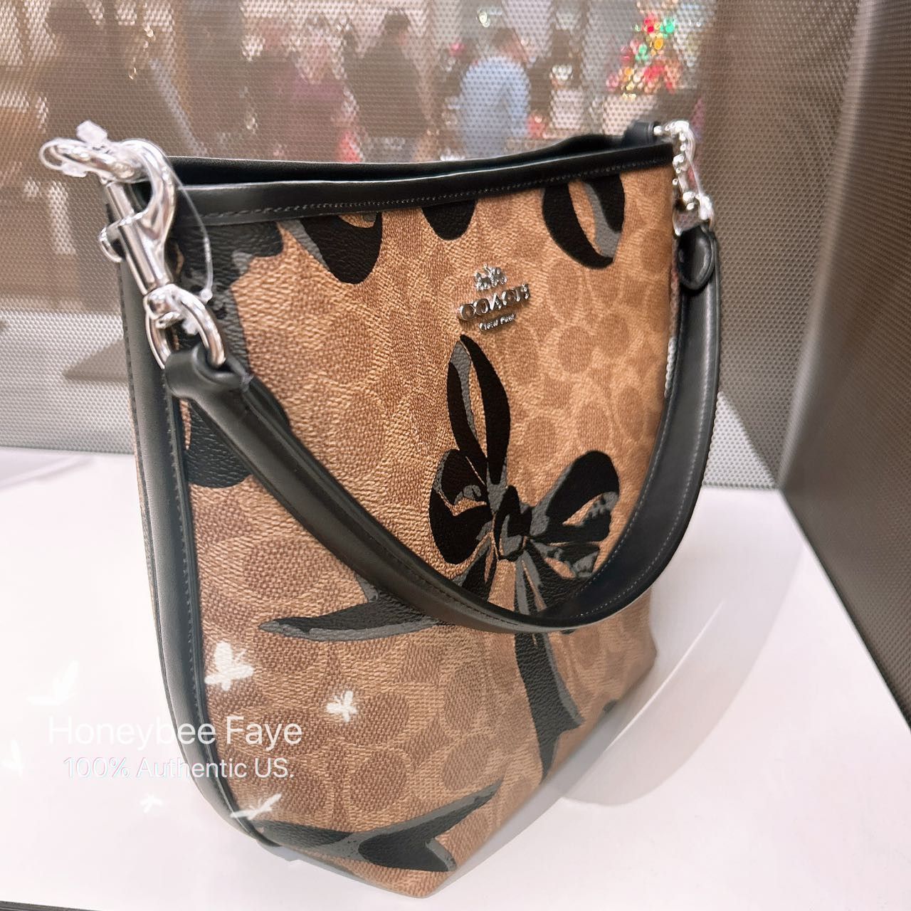 Coach City Bucket Bag In Signature Canvas With Bow Print CY651 Size ONE SIZE - 2 Thumbnail