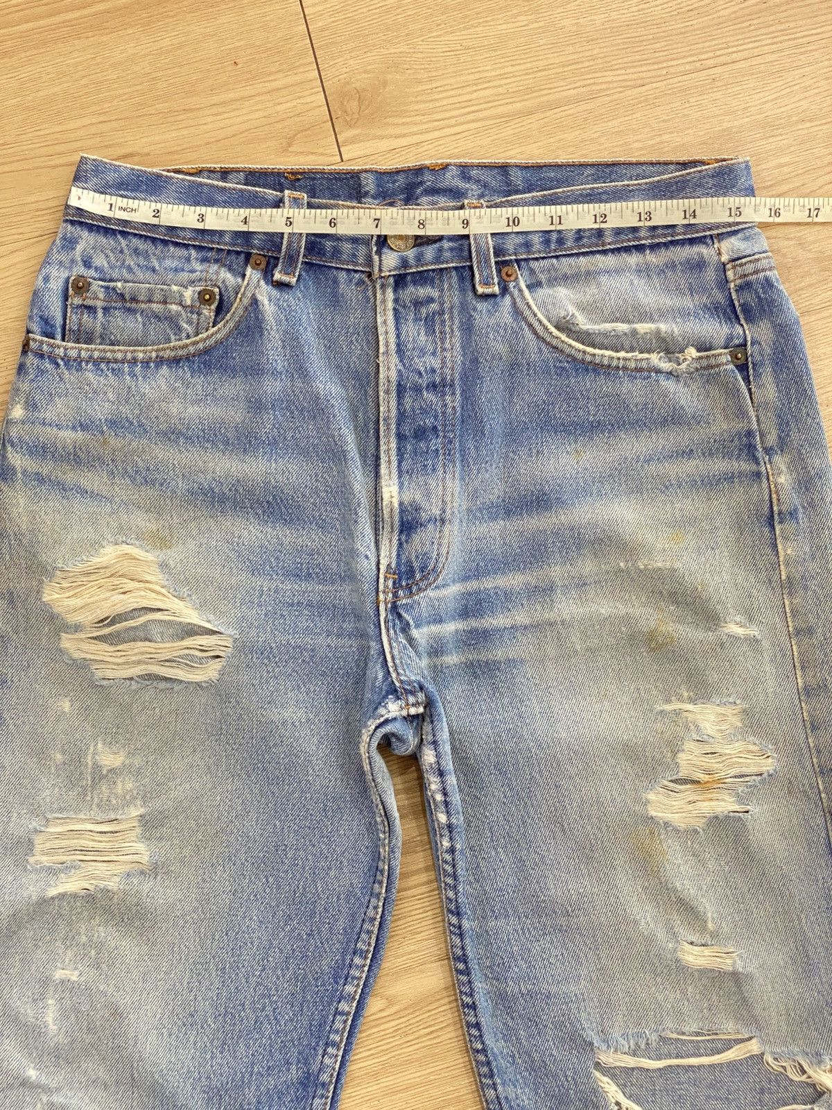 Levi's Vintage Clothing Vintage 90s Levis 501 Mud Wash Faded Distressed Style Jeans Size US 31 - 9 Thumbnail