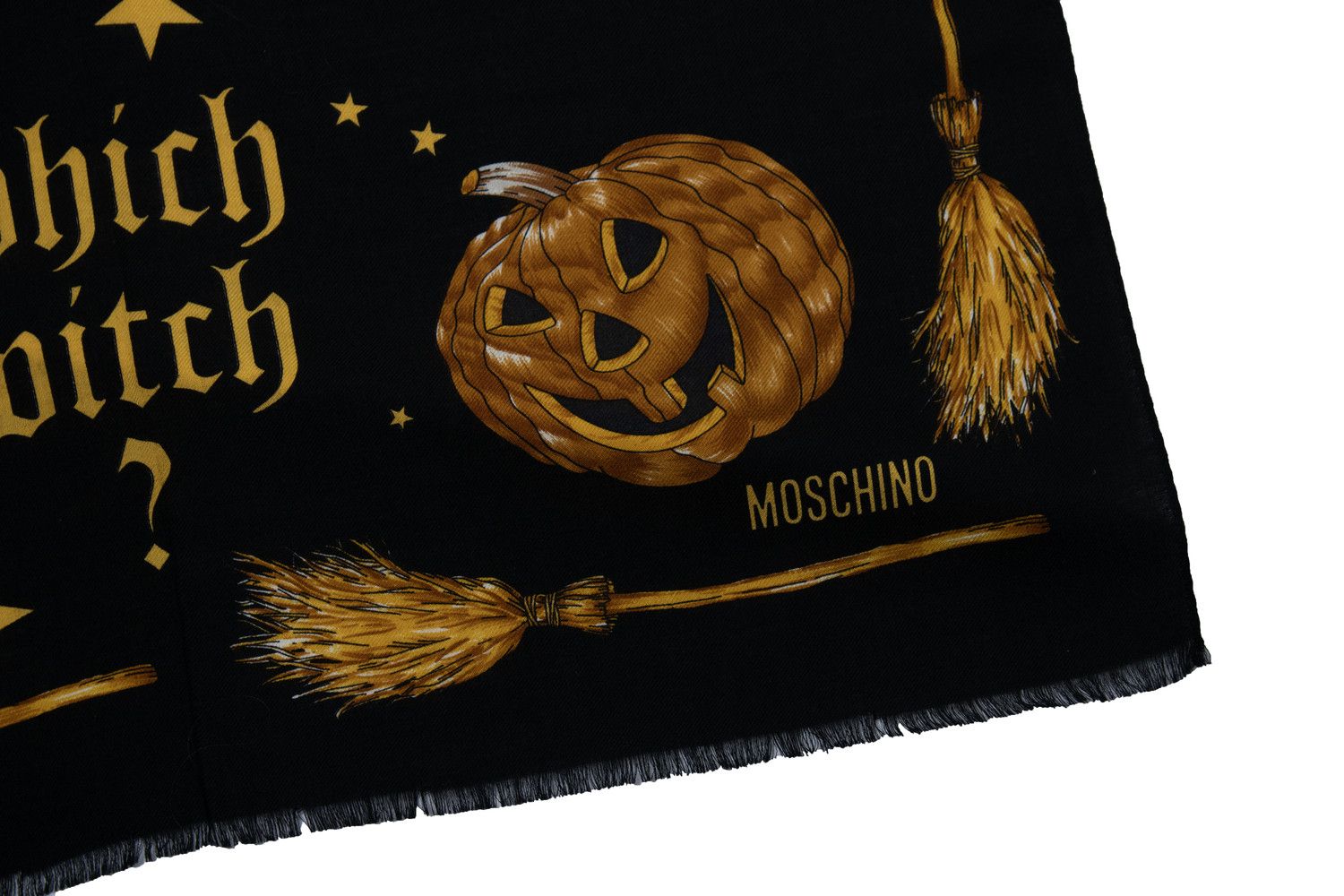Moschino Moschino, witch printed scarf in black Size ONE SIZE - 3 Thumbnail