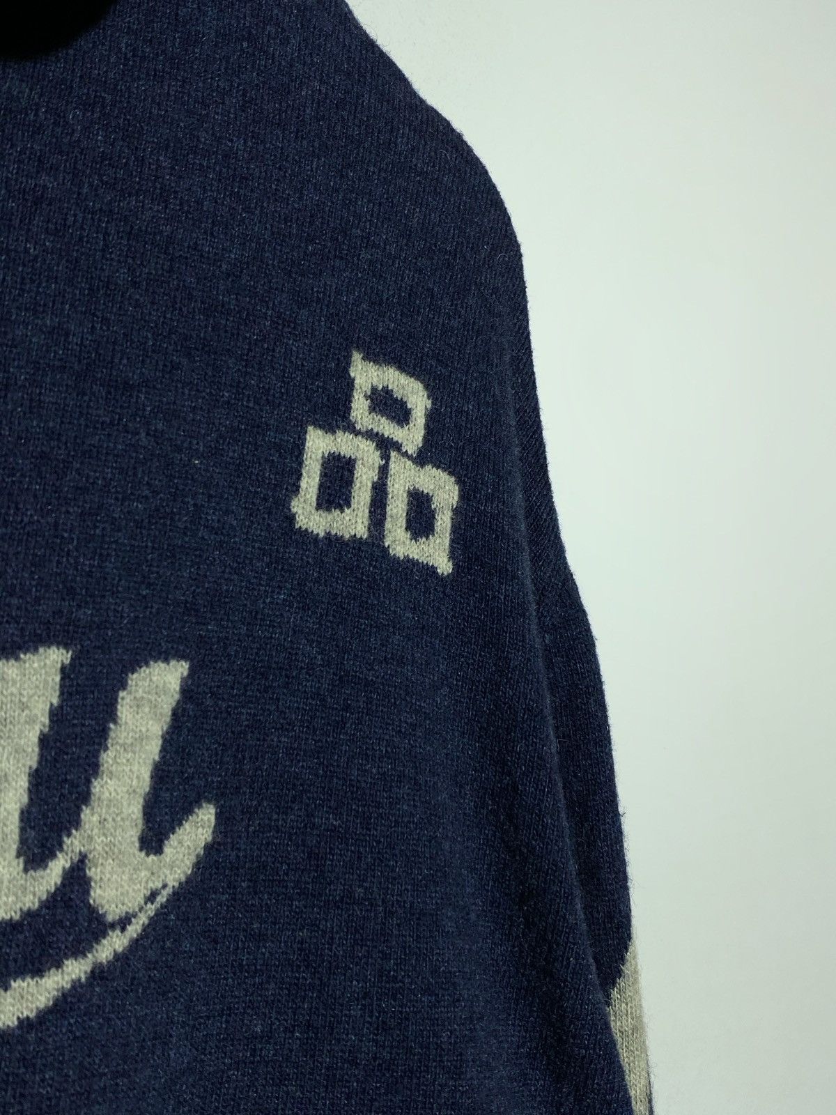 Evisu Vintage Evisu Japanese Blue Wool Zip Hoodie Size US M / EU 48-50 / 2 - 10 Thumbnail
