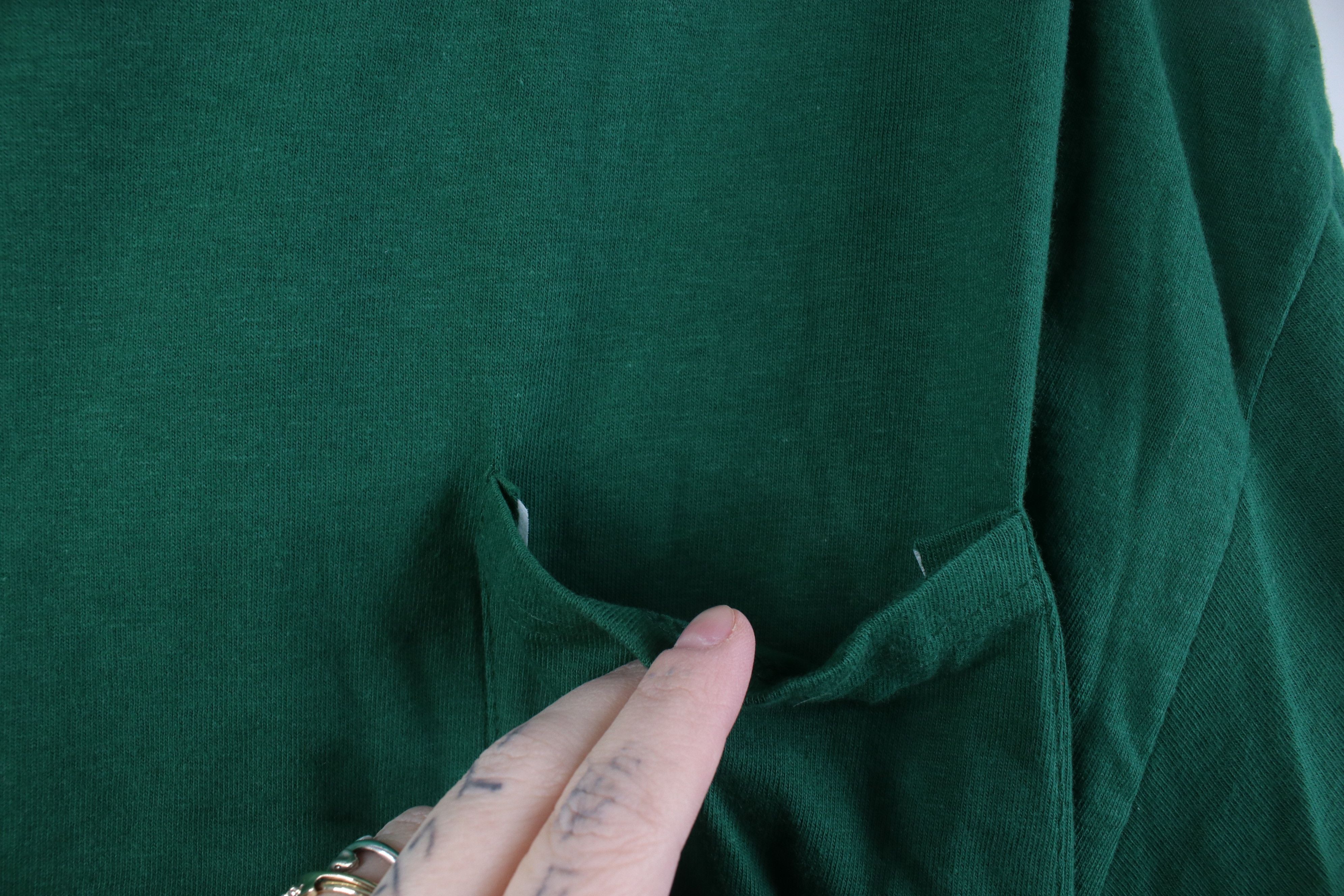 Hanes Deadstock Vintage Y2K Hanes Beefy Pocket T-Shirt Green Size US XL / EU 56 / 4 - 4 Thumbnail
