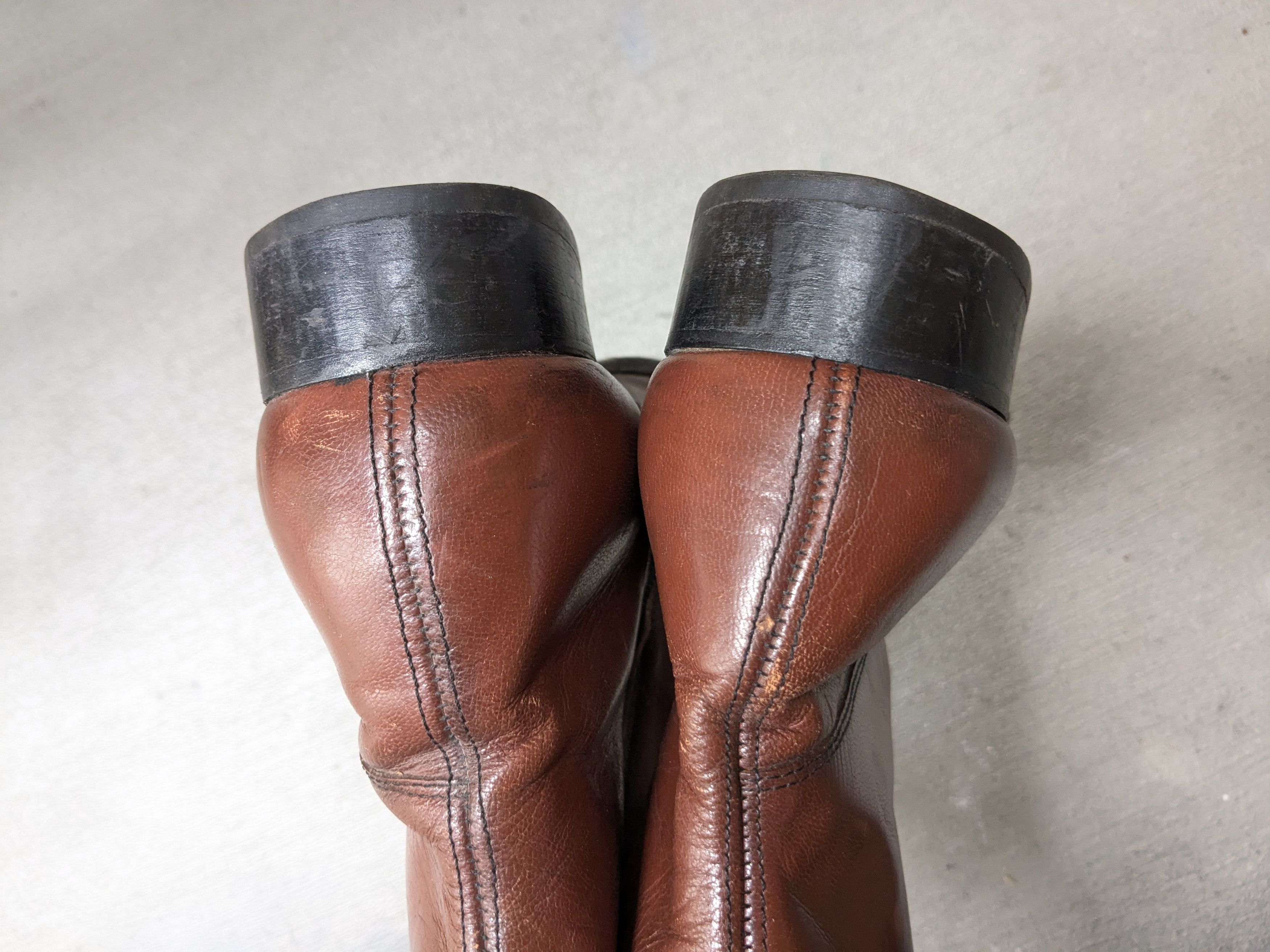 Genuine Leather Vintage Side Zip Boots Brown Leather 10.5 EEE Wide Chelsea Size US 10.5 / EU 43-44 - 15 Thumbnail