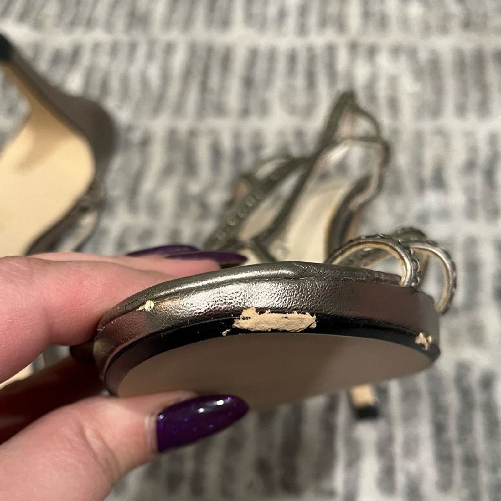 Vintage Caparros Stiletto Rhinestone Strappy High Heels Sz 9.5 B Size US 9.5 / IT 39.5 - 9 Thumbnail