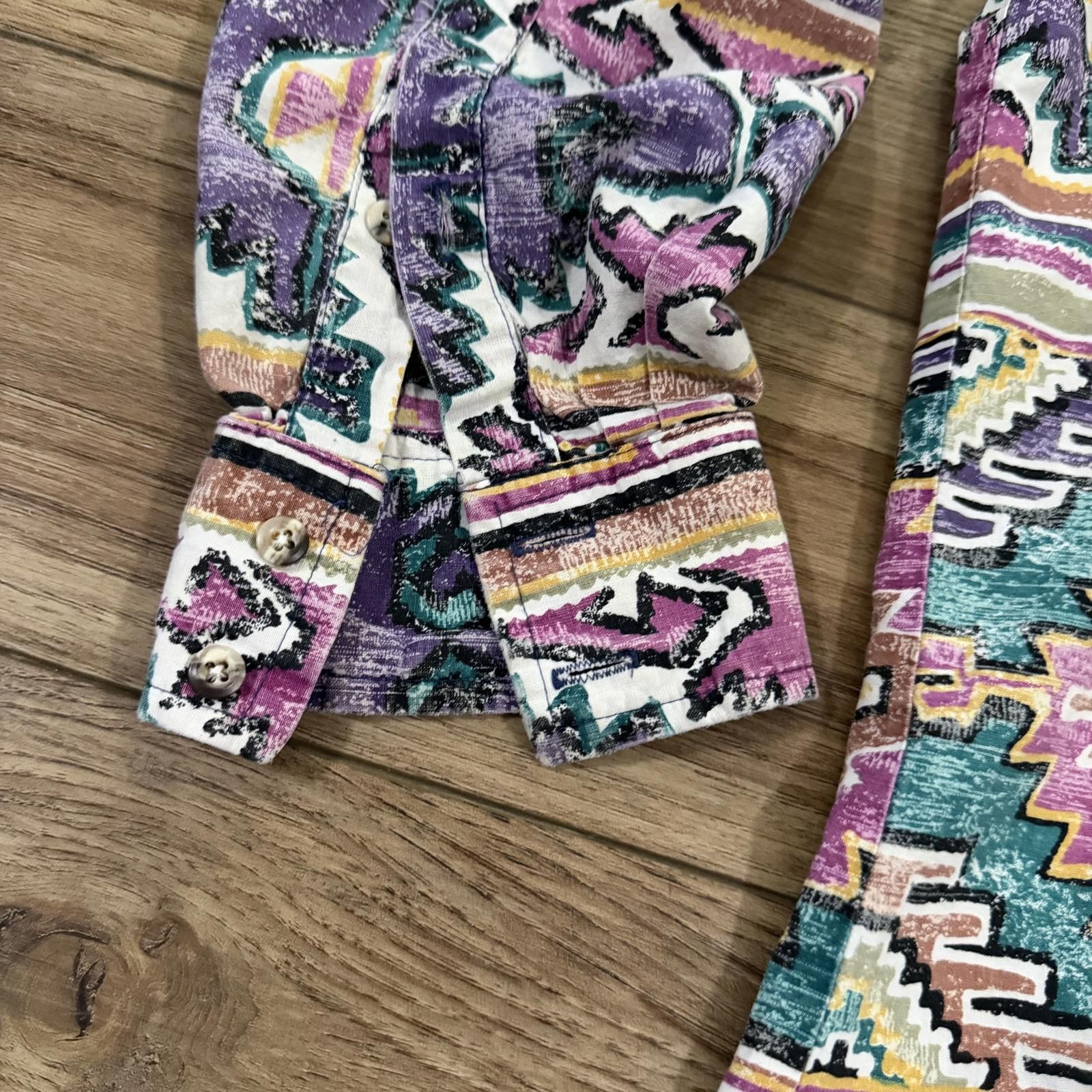 Other Vintage Purple Aztec Western Roughrider by Circle T Shirt Size US M / EU 48-50 / 2 - 6 Thumbnail