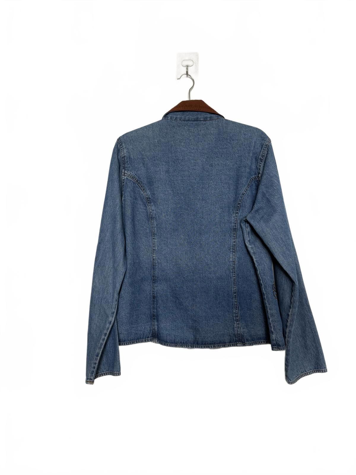 Unknown London Vintage Western Embroidered Denim Jacket with Brown Collar Size XL / US 12-14 / IT 48-50 - 6 Thumbnail