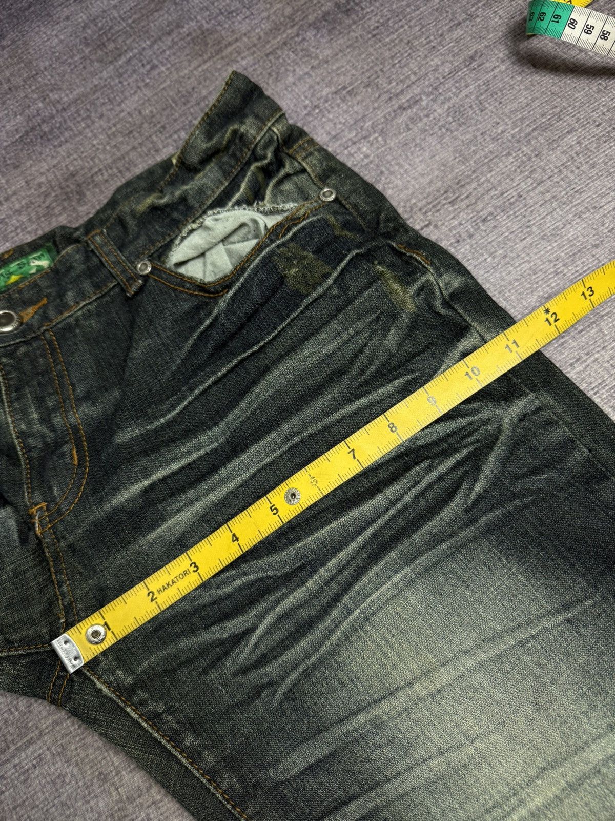 Tornado Mart DDONG SSAN TORNADO STYLE DENIM BUKAN PANTS Size US 35 - 16 Thumbnail