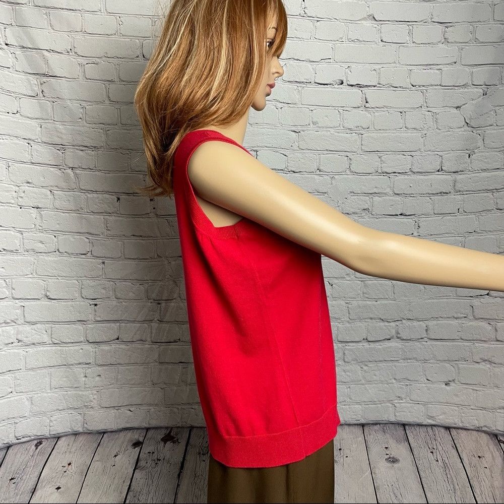 Talbots NWT New Talbots Pima Cotton Sleeveless Knit Red Top Size XP Size S / US 4 / IT 40 - 5 Thumbnail