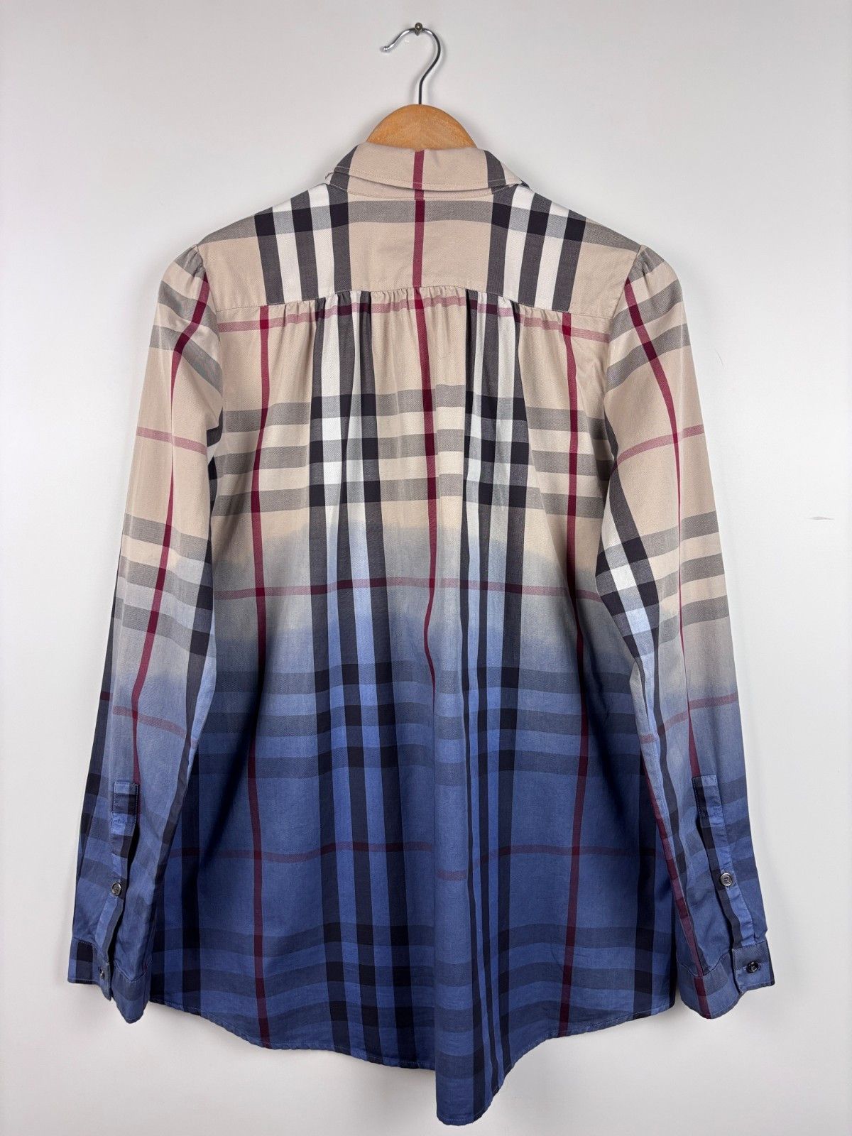 Burberry Womens Burberry Brit Nova Check Tunic Ombre Shirt Size L Size L / US 10 / IT 46 - 7 Thumbnail