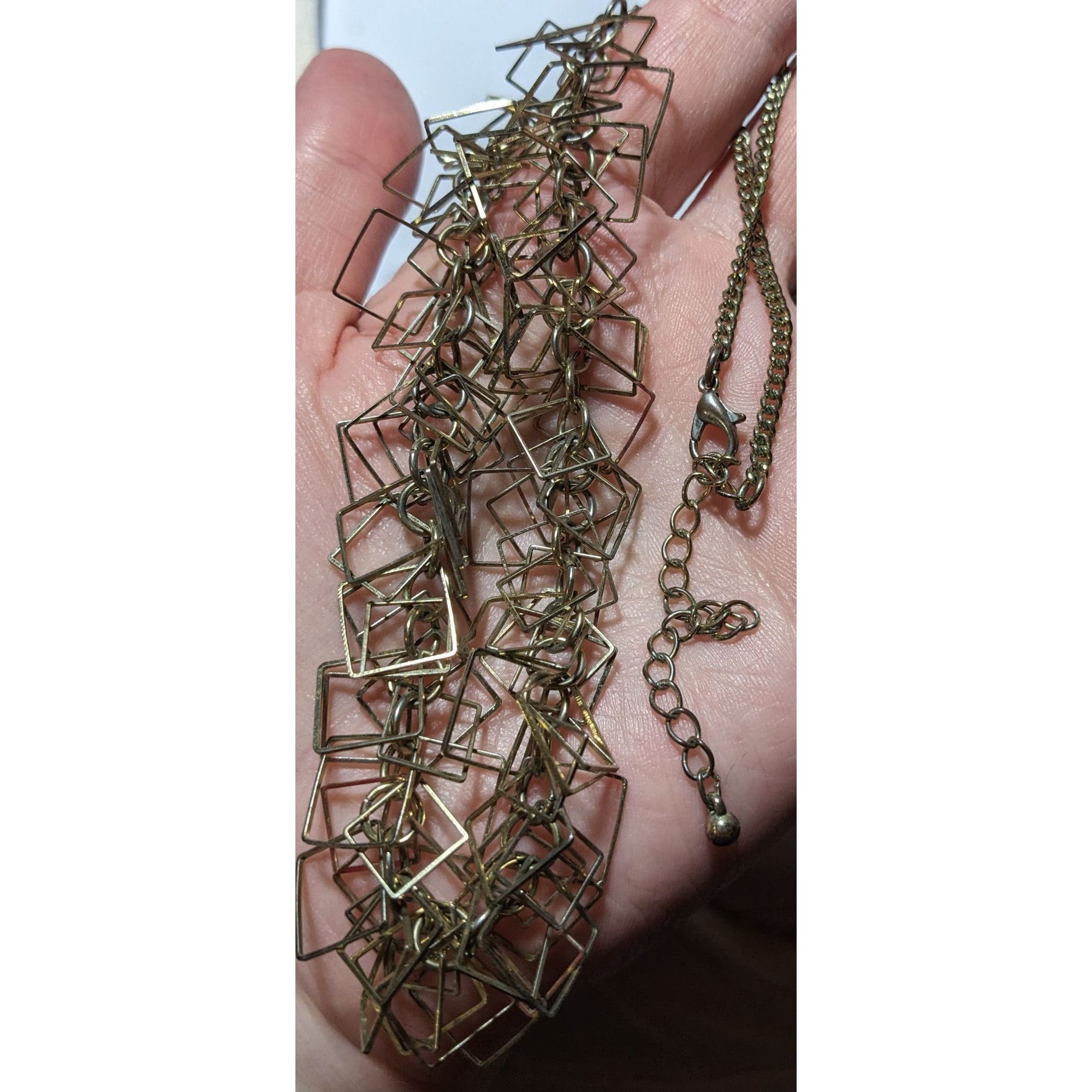 Other Gold Geometric Fringe Link Necklace Size ONE SIZE - 8 Thumbnail