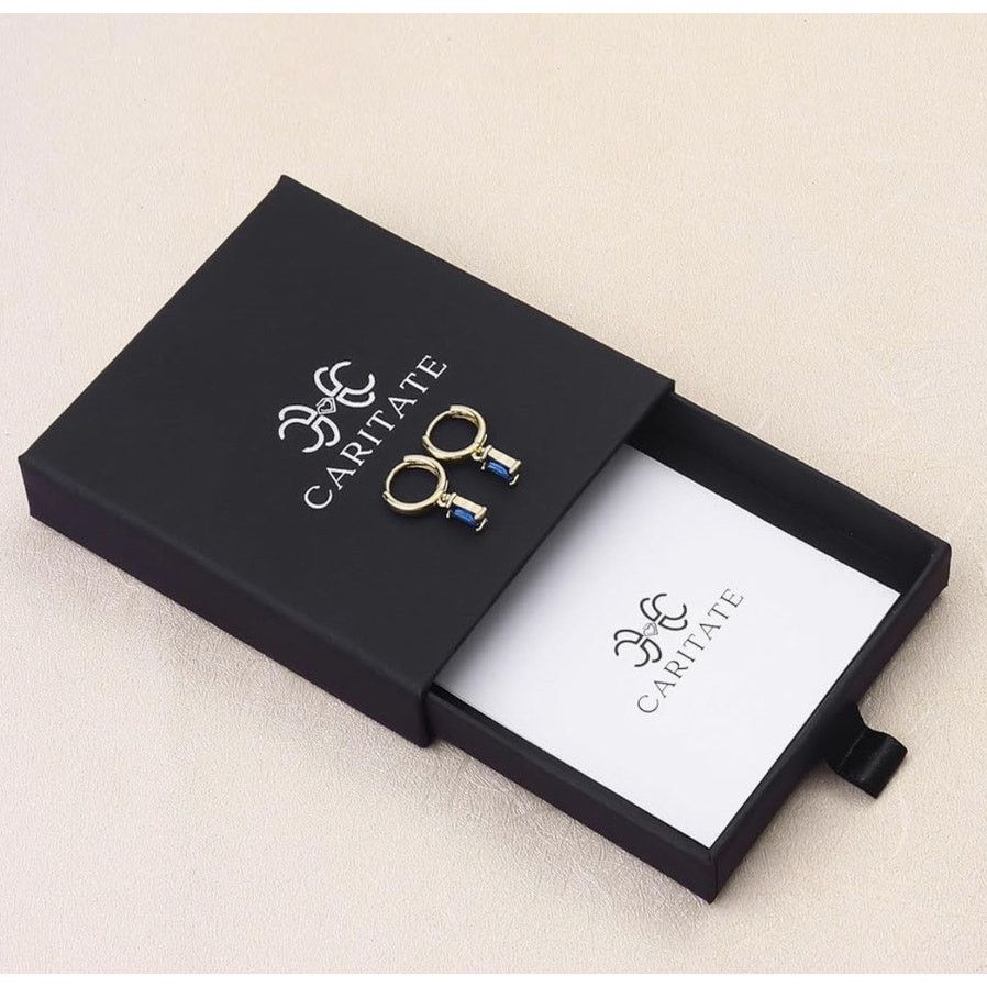 Unknown London CARITATE 18K Gold Plated Hypoallergenic Earrings Purple Crys Size ONE SIZE - 4 Thumbnail