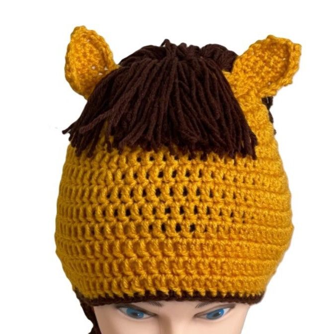 Handmade Crochet Buckskin Horse Hat Handmade New Size ONE SIZE - 3 Thumbnail