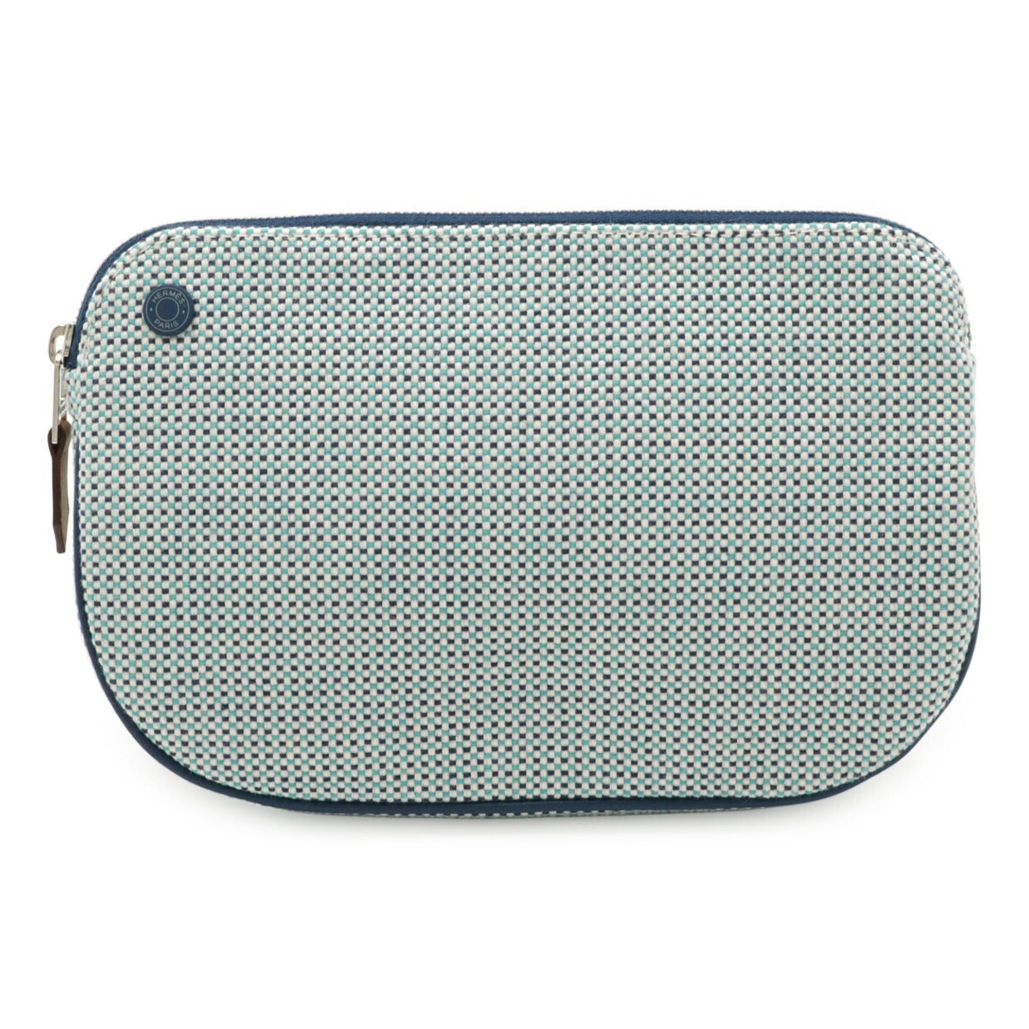 Hermes HERMES Echappé Pouch Multi-Pouch Leather Cotton Marine Blue Size ONE SIZE - 1 Thumbnail