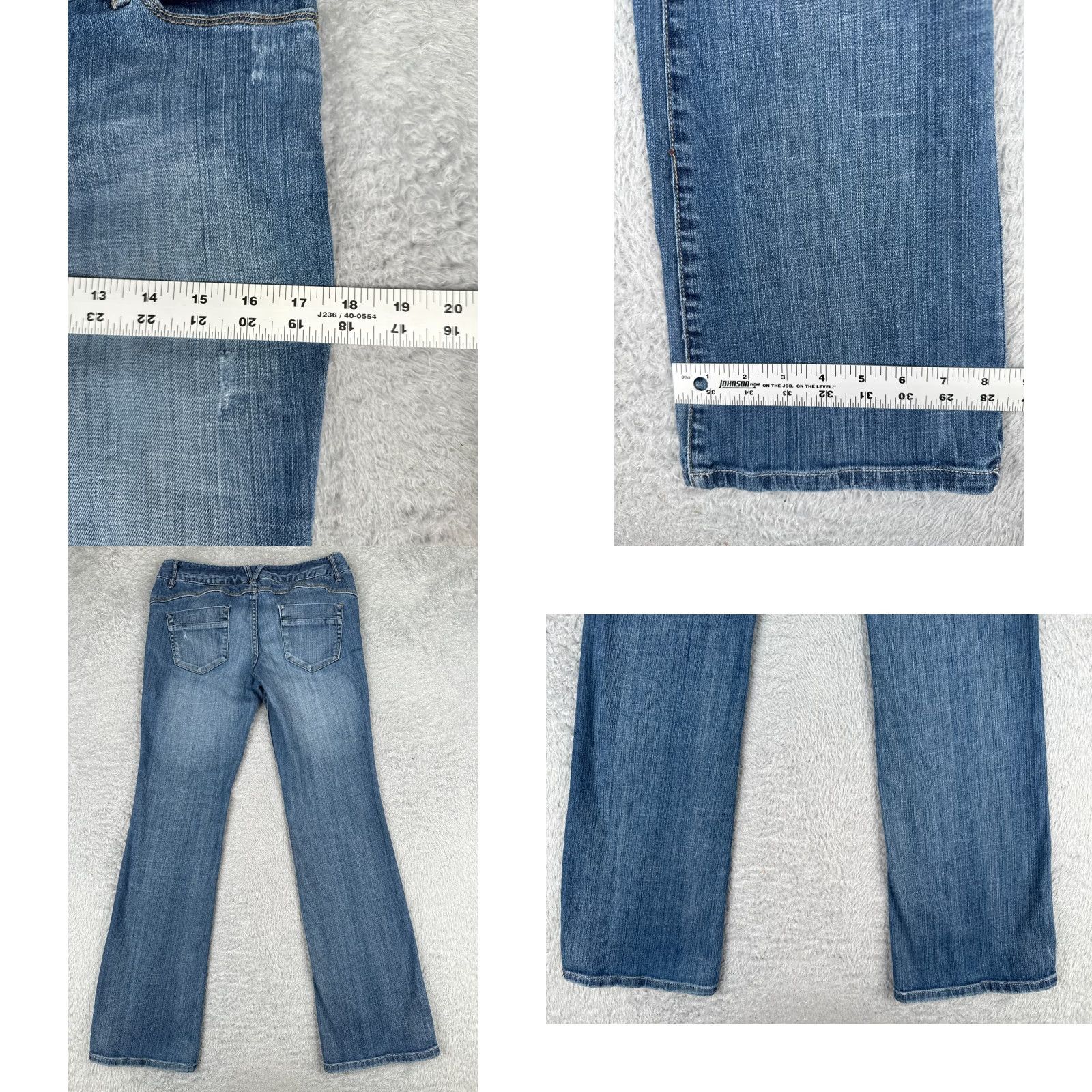 Mossimo Mossimo Jeans Bootcut Juniors 9 Blue Denim Distressed Low Rise 30x31 Cotton Blend 5-Pocket Womens Girls? Size 30" / US 8 / IT 44 - 9 Thumbnail