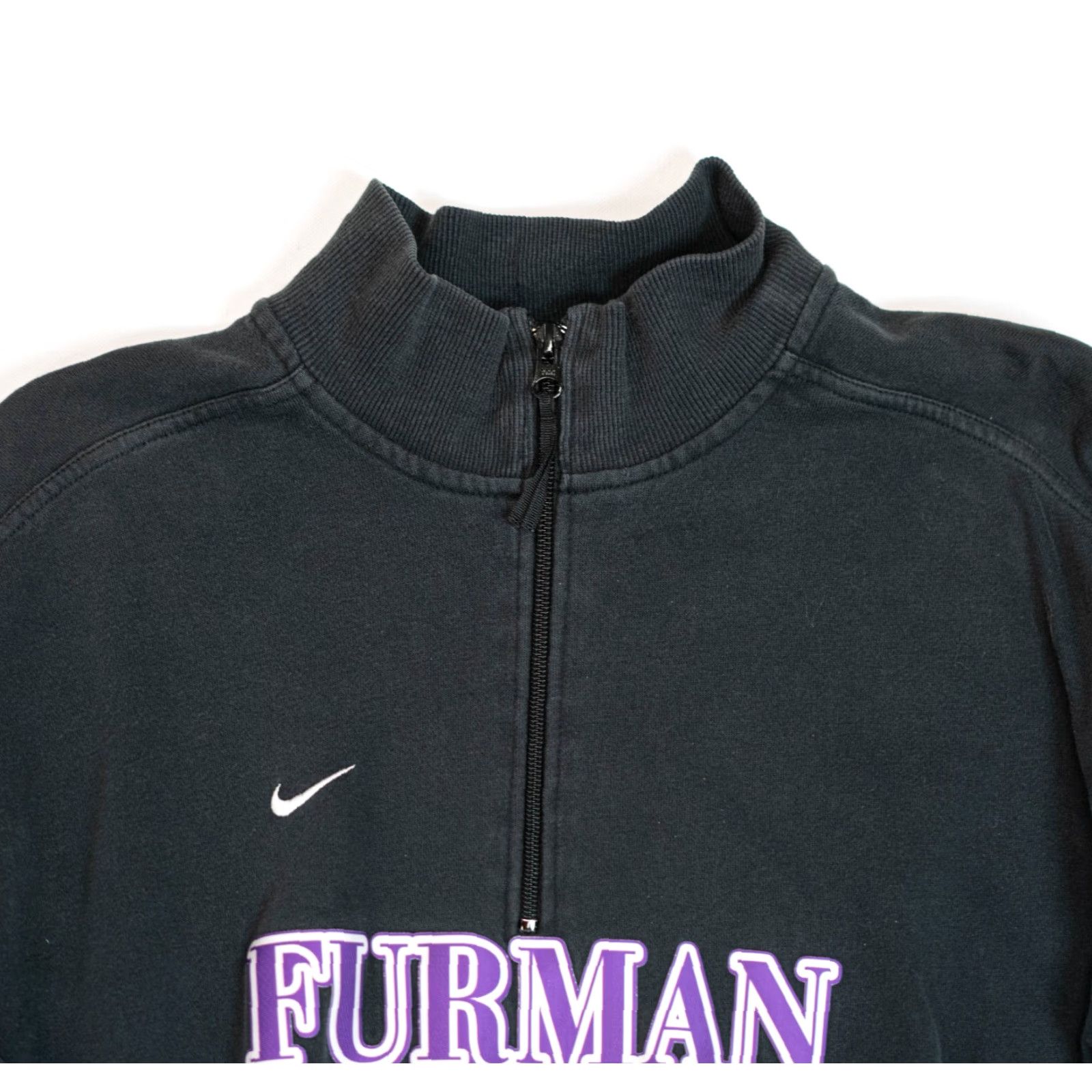 Nike VINTAGE NIKE Furman University Sweatshirt 1/4 Zip Men M Black NCAA Basketball pullover Size US M / EU 48-50 / 2 - 4 Thumbnail