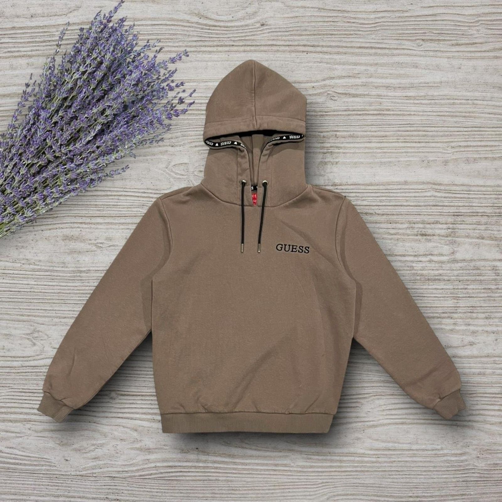 Guess GUESS Los Angeles Chest Logo Light Brown Embroidered Hoodie Size US S / EU 44-46 / 1 - 1 Thumbnail