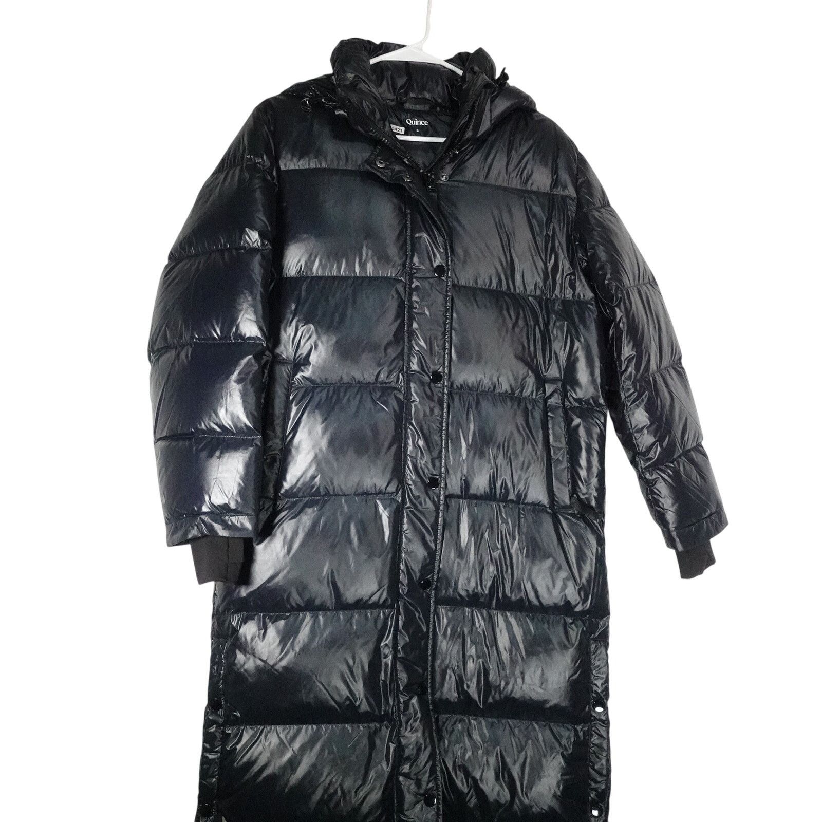 Quince EUC Quince Small Responsible Down Long Puffer Shiny Black Size S / US 4 / IT 40 - 4 Thumbnail