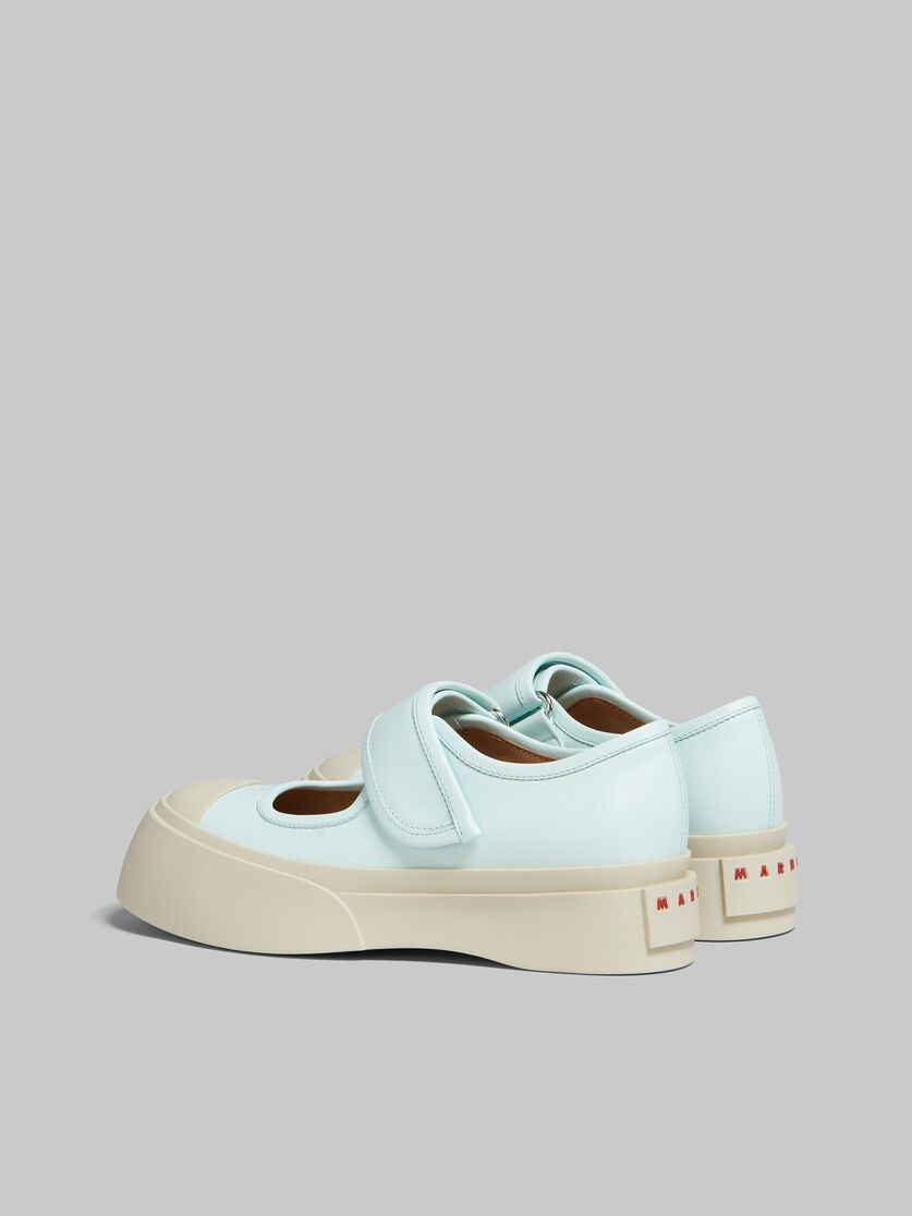 Marni o1w1db11125 Leather Mary Jane Sneaker in Light Blue/Beige Size US 7 / IT 37 - 5 Thumbnail