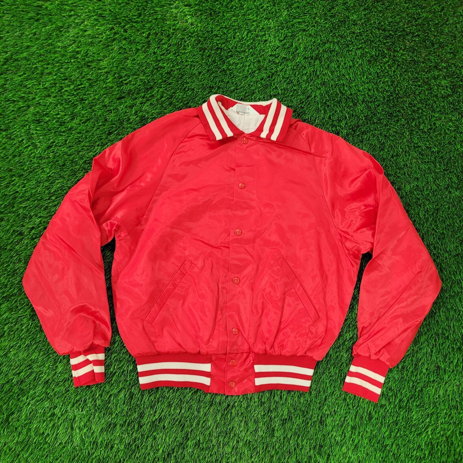 Vintage Vintage 80s Chicago Directory Club Bomber Jacket M 22x24 Red Size US M / EU 48-50 / 2 - 2 Thumbnail