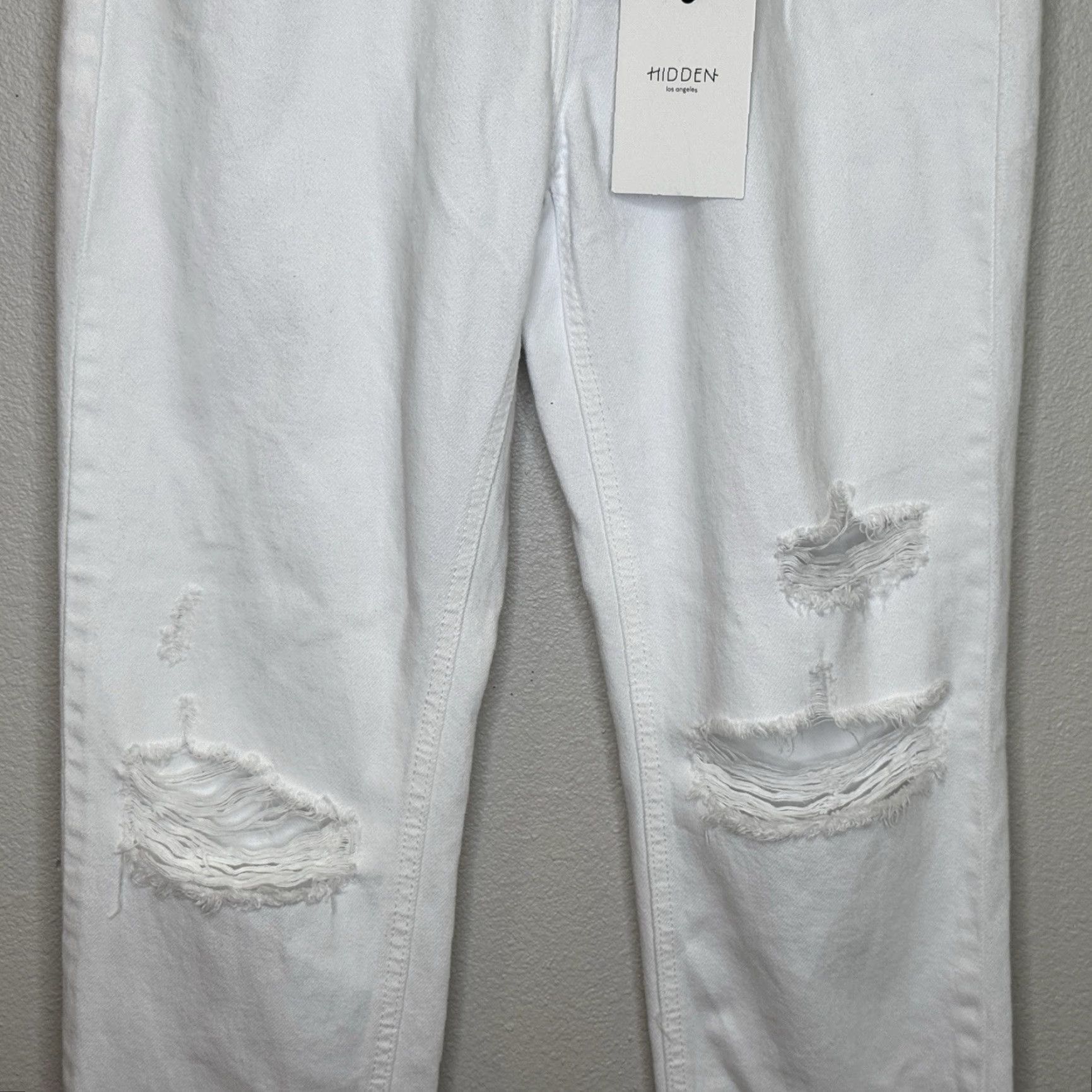 Vintage Hidden Bailey High Rise Boyfriend Jeans Womens 26 White Distressed Cotton New Size 26" / US 2 / IT 38 - 3 Thumbnail