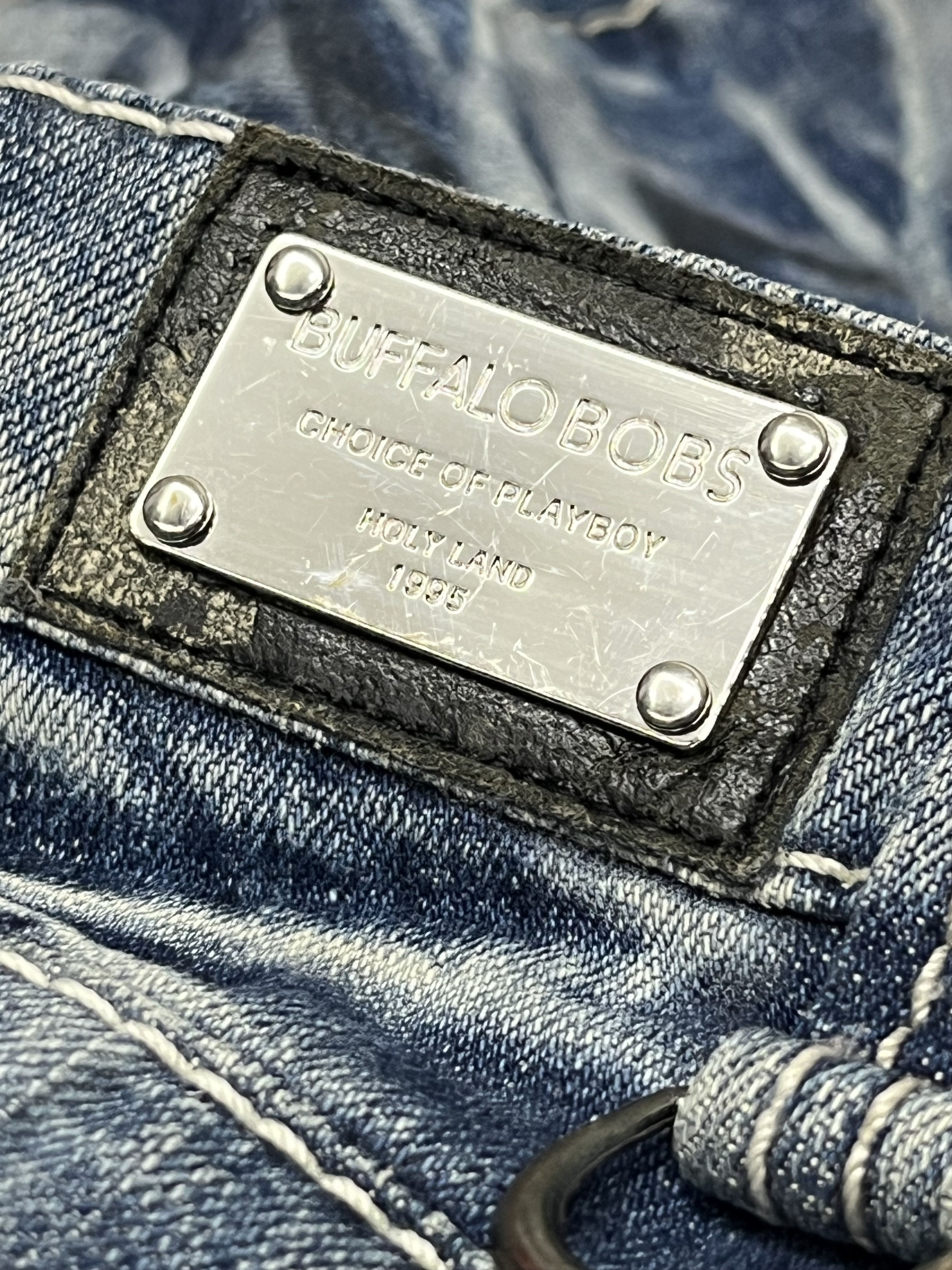 BUFFALO BOBS 🔥PUNK Curve Leg FLARE💥Mudsplash Clawmark Playboy Denim Size US 31 - 10 Thumbnail