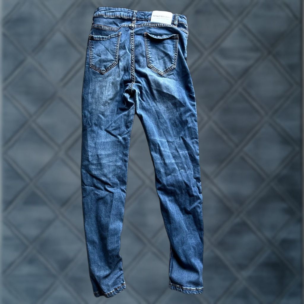 Vintage Monkey Ride Jeans Jeans Super Skinny Mid Rise Women Juniors Size 9/29 Blue 5-Pocket Denim Dark Stretch Logo Size 30" / US 8 / IT 44 - 1 Thumbnail