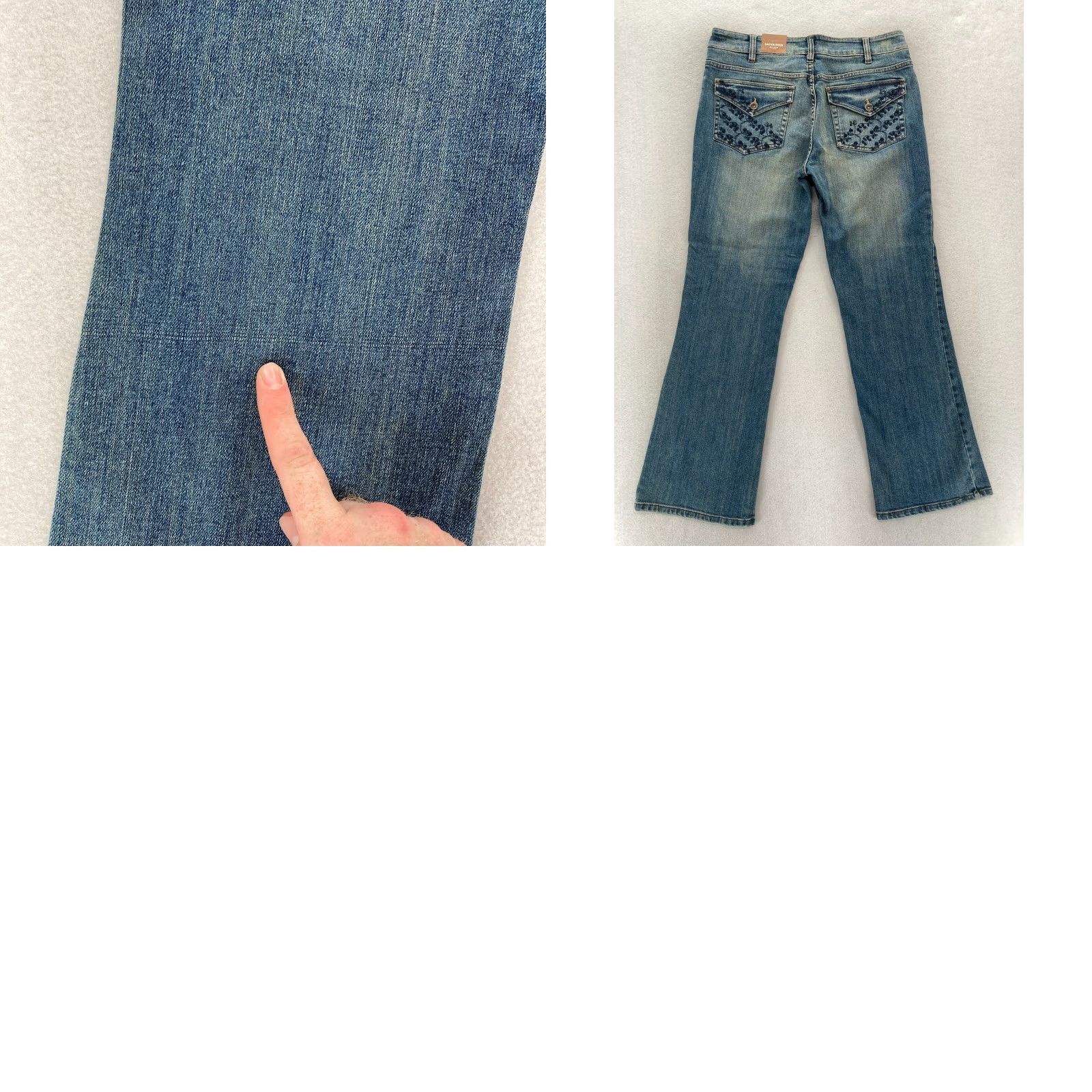 Vintage Canyon River Blues Bootcut Jeans Women's 12 Blue Denim Flap Pocket Embroidered Tailored Fit Size 34" / US 12 / IT 48 - 9 Thumbnail