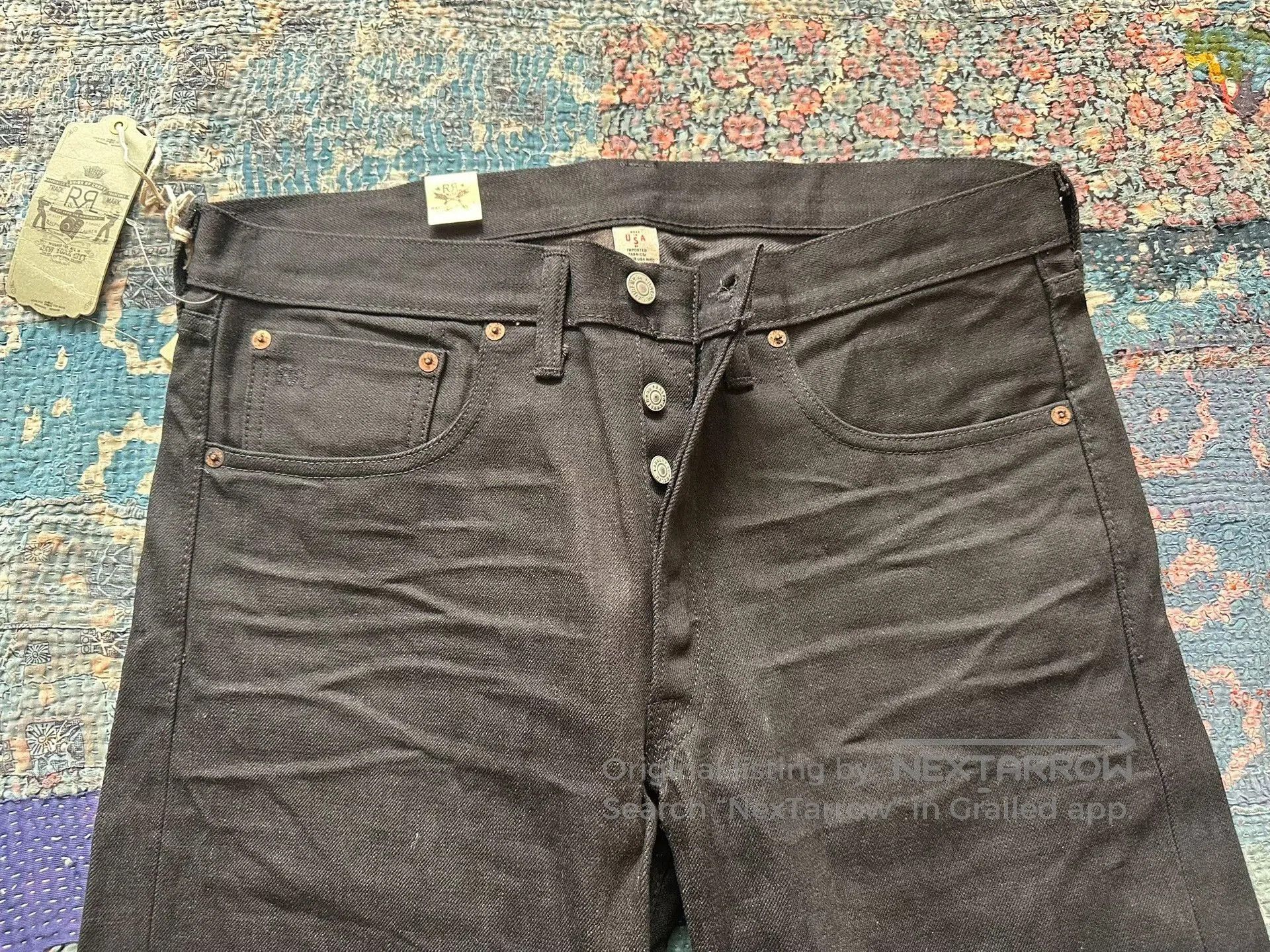 RRL Ralph Lauren RRL Distressed Black Slim Fit Jeans. Size US 34 / EU 50 - 3 Thumbnail