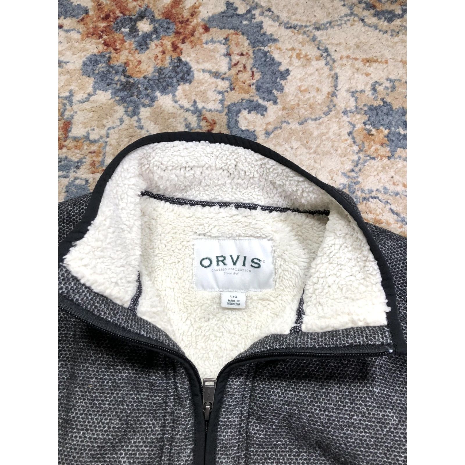 Orvis Orvis Sweater Mens L Gray Quarter Zip Mock Neck Lined Knit Pullover Size US L / EU 52-54 / 3 - 7 Thumbnail