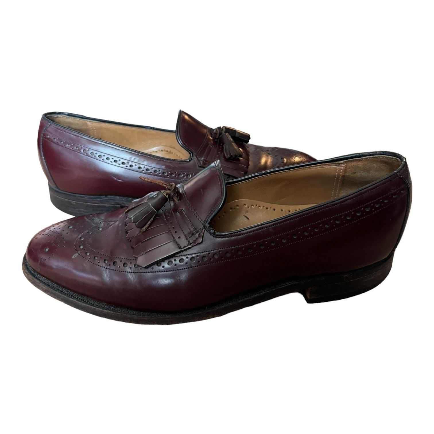 Johnston & Murphy Johnston Murphy LE Burgundy Leather Wingtip Shoes 10 Size US 10 / EU 43 - 3 Thumbnail
