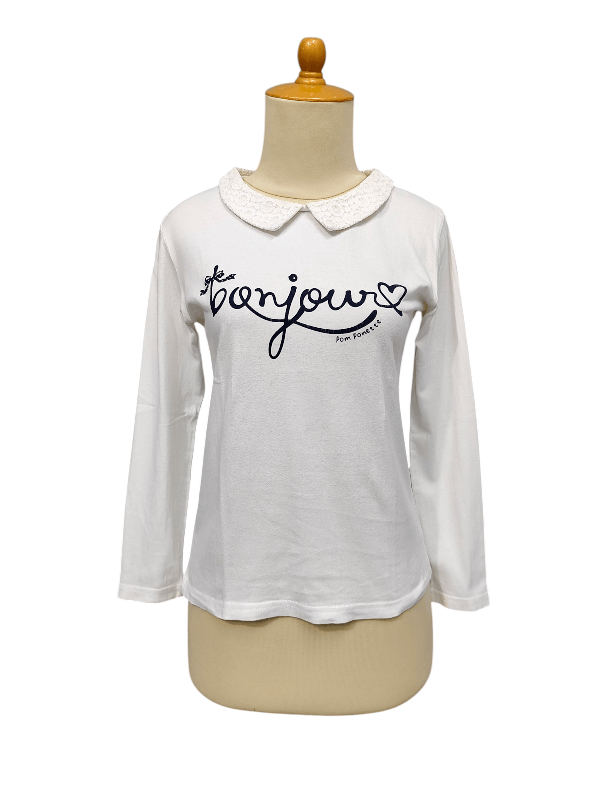 Angel Blue 2000s Pom Ponette🇯🇵 Bonjour Script Peter Pan Lace Collar Size M / US 6-8 / IT 42-44 - 1 Thumbnail
