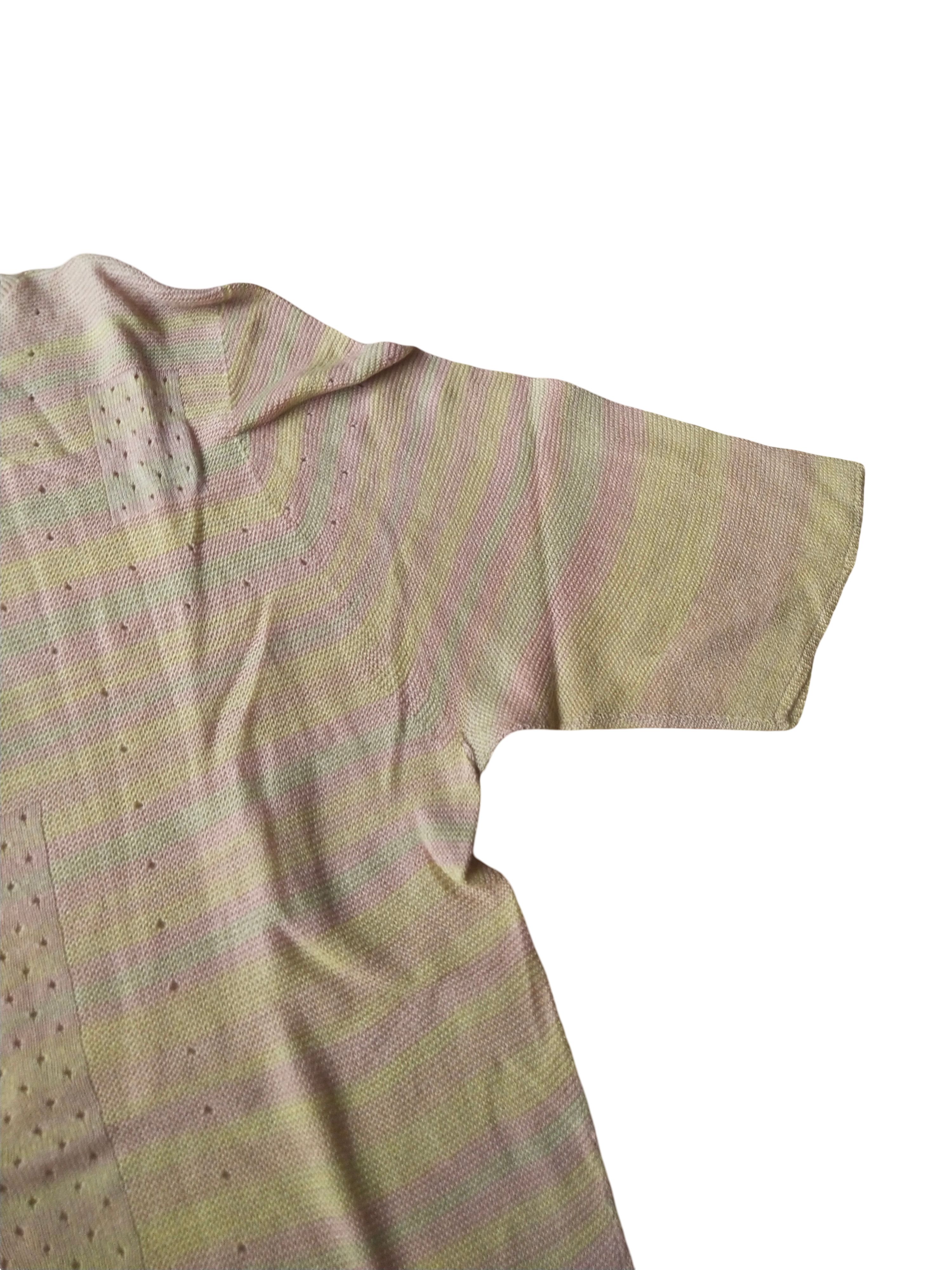 Japanese Brand Vintage Y2K Japanese Pastel Pointelle Knit Top Size M / US 6-8 / IT 42-44 - 3 Thumbnail