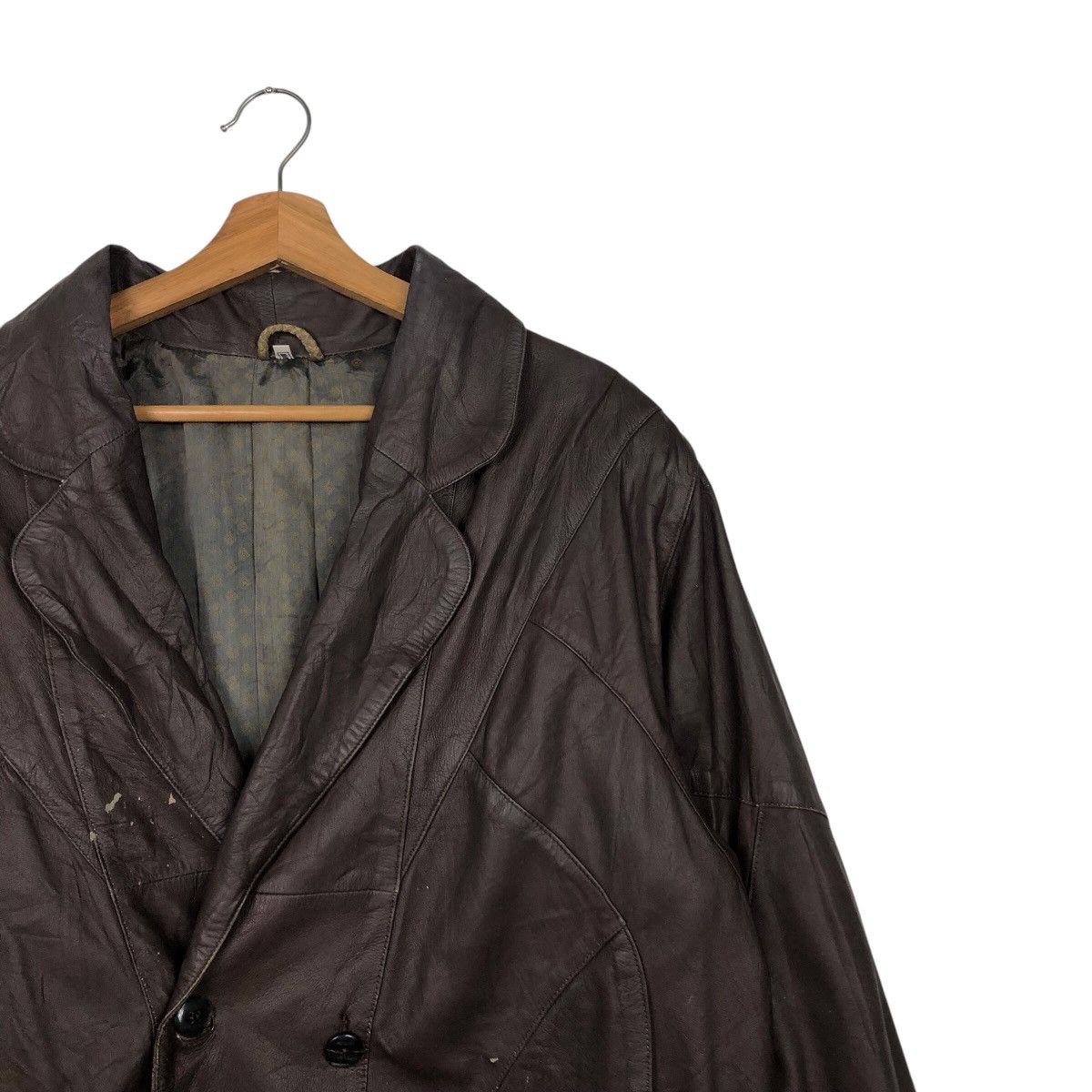 Japanese Brand 📌Vintage Leather Jacket Delta Double Breast Size US M / EU 48-50 / 2 - 8 Thumbnail