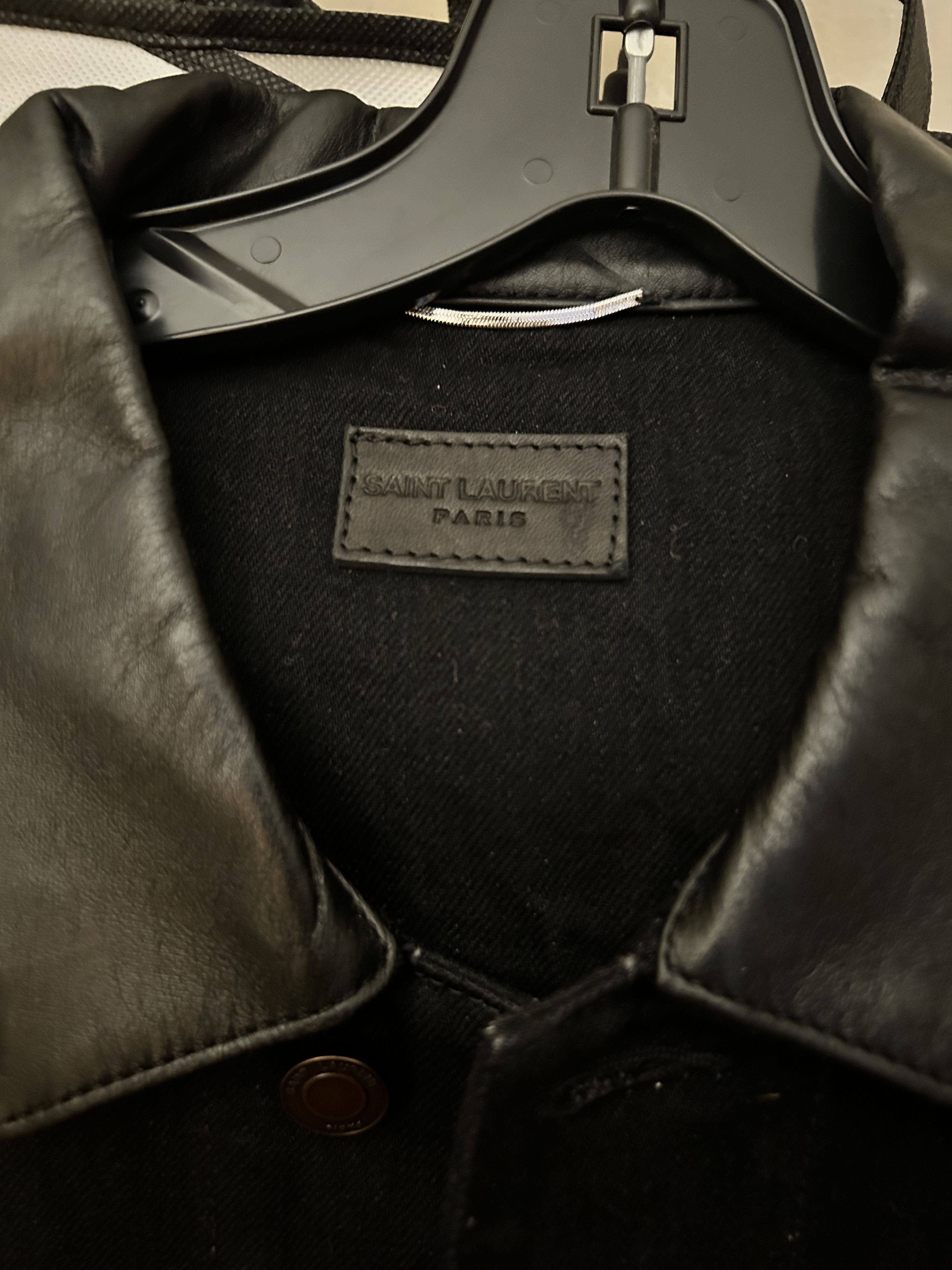 Saint Laurent Paris Saint Laurent Collar Denim Jacket - Black size Medium Size US M / EU 48-50 / 2 - 2 Thumbnail