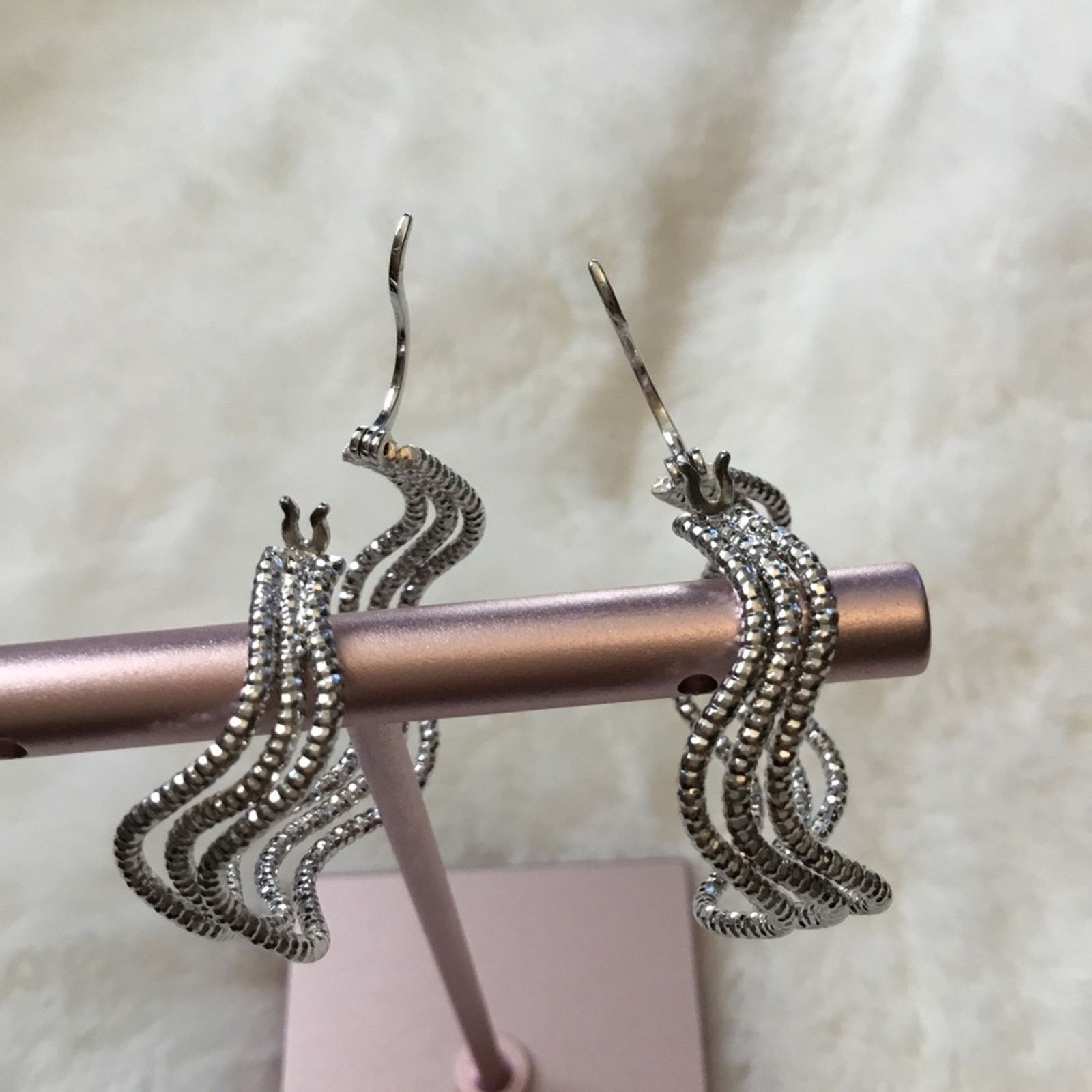 Other Silver Trio-Wave Crystals Earrings Size ONE SIZE - 4 Thumbnail