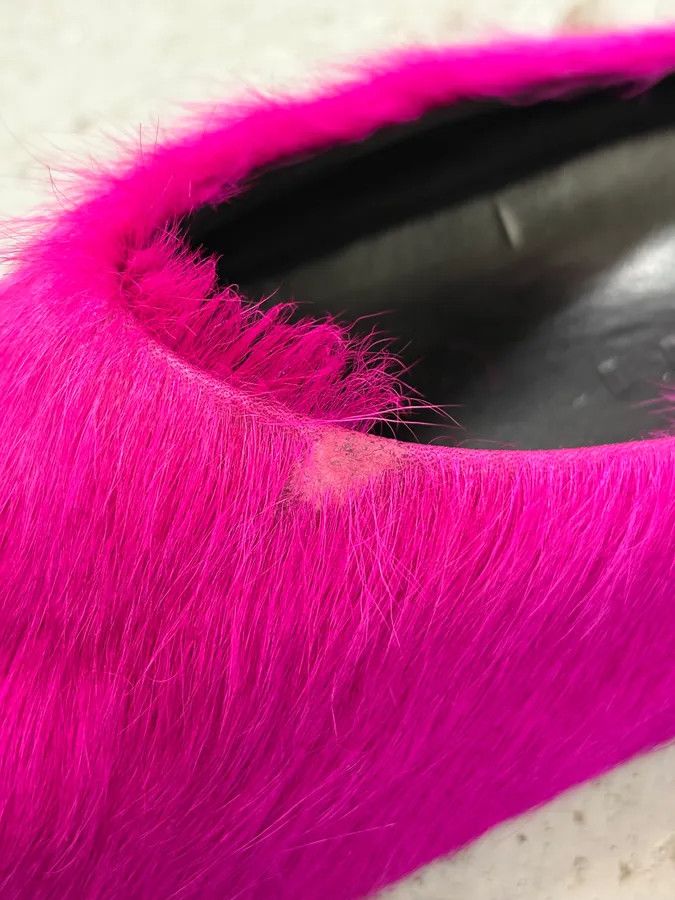 Marni Marni Pink Fuschia Long-Hair Calfskin Mules Size US 9 / EU 42 - 9 Thumbnail