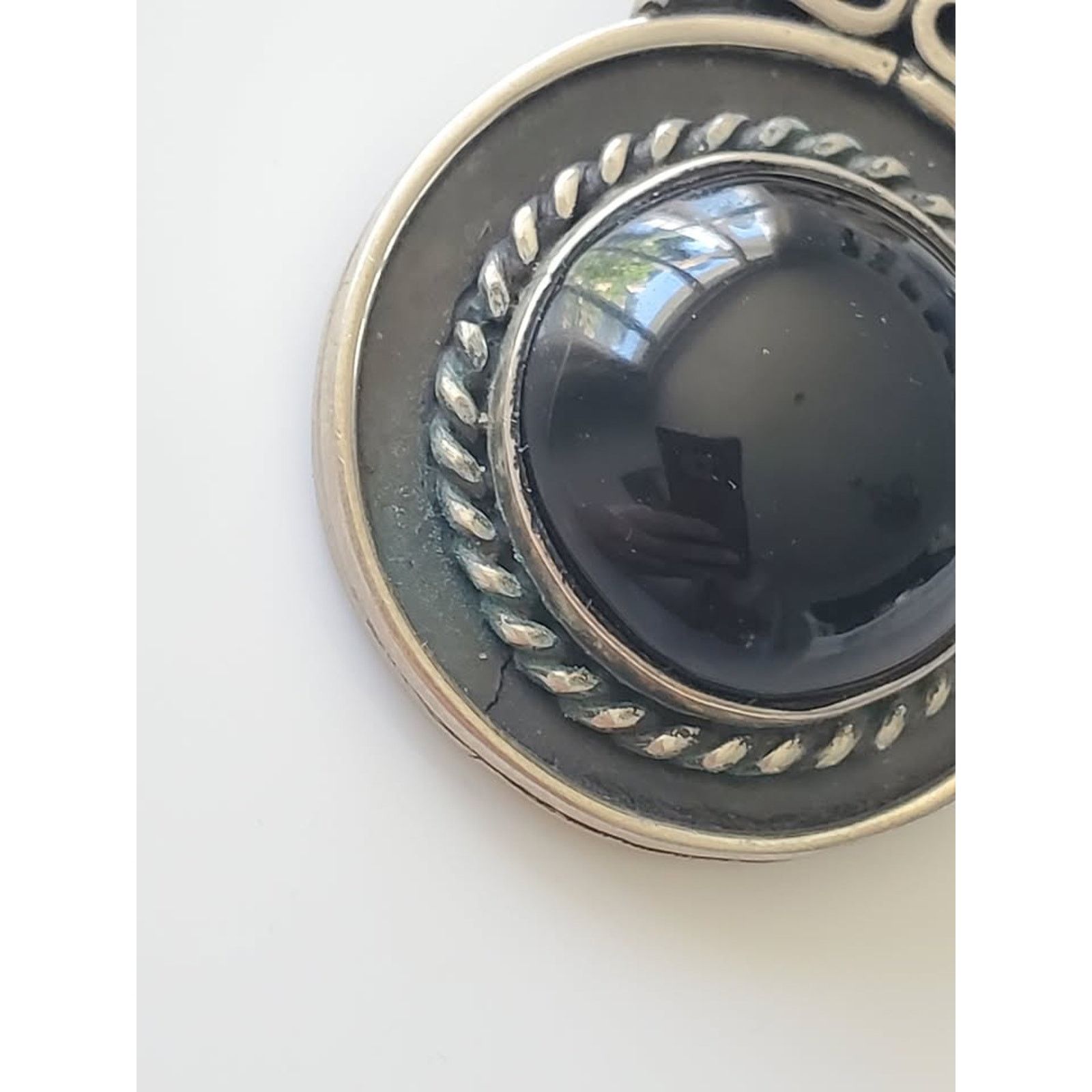 Other Vintage Sterling Silver Onyx Pendant Size ONE SIZE - 3 Thumbnail