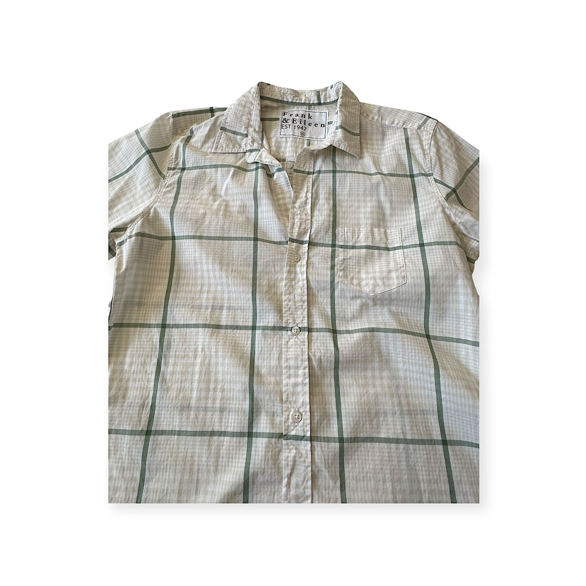 Frank & Eileen Frank & Eileen Barry Shirt, Size XL , Green/sand Check, New, Size XL / US 12-14 / IT 48-50 - 6 Thumbnail