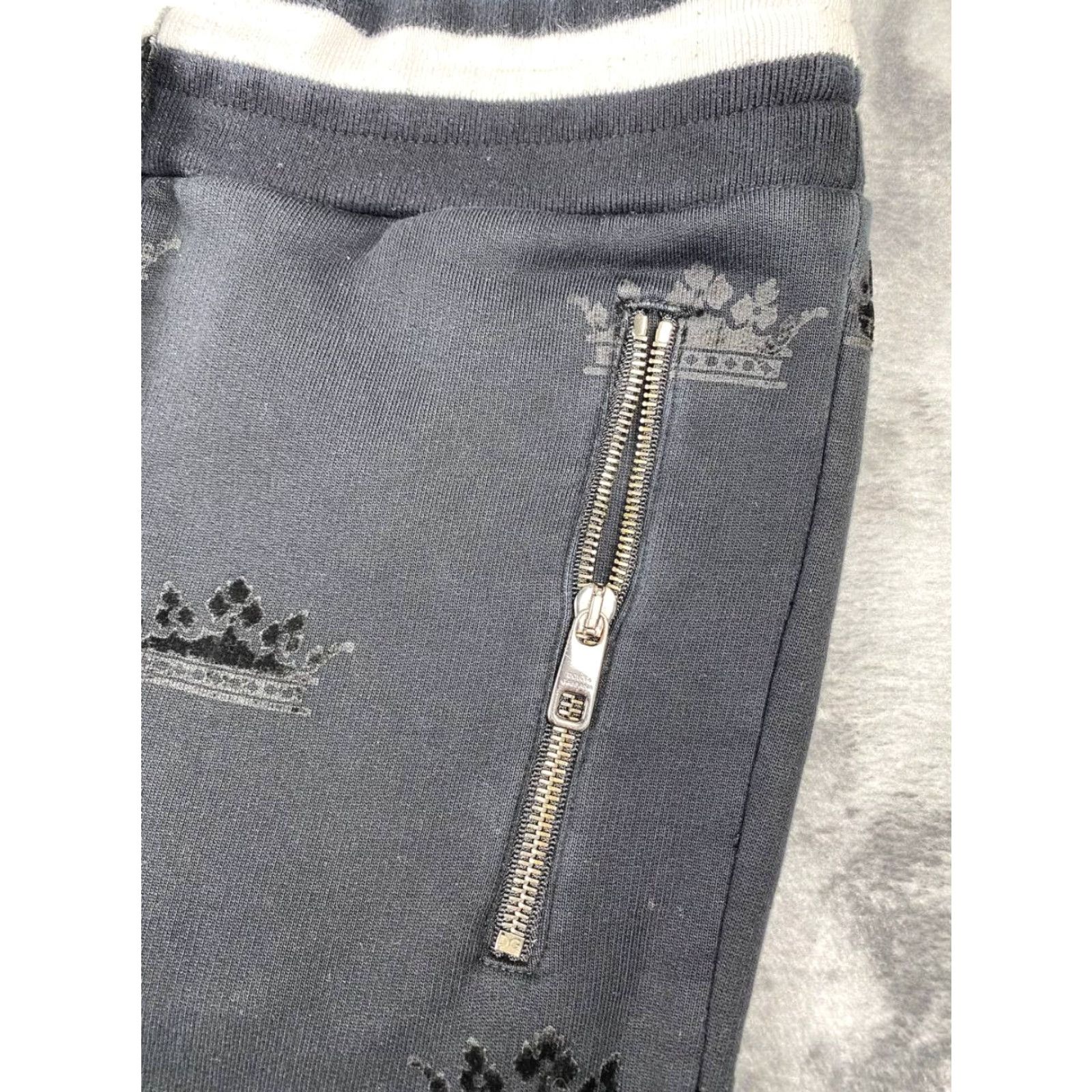 Dolce & Gabbana VINTAGE Dolce&Gabbana Crown Sweatpants Monogram Logo Men Size 48 Black Size US 32 / EU 48 - 3 Thumbnail