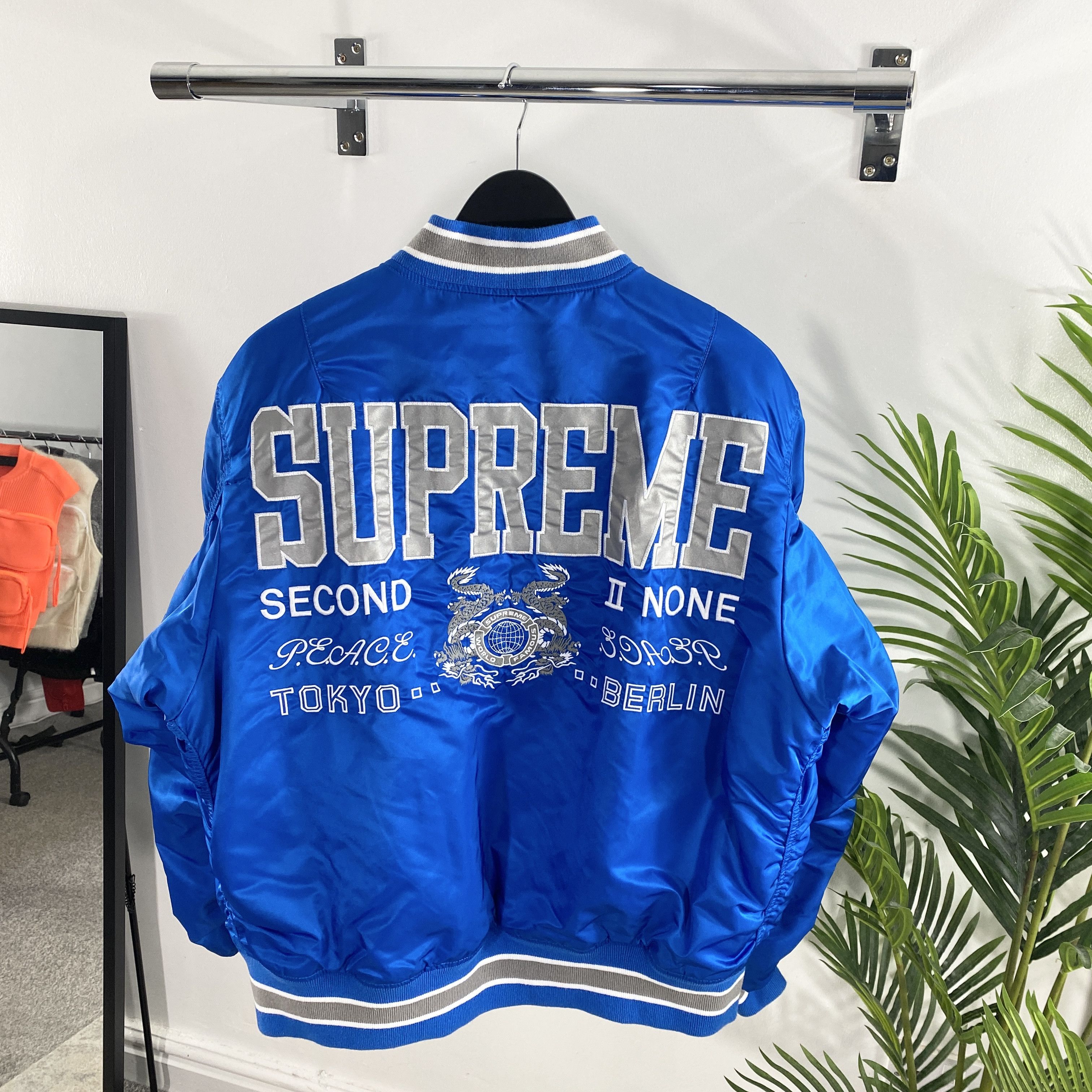 Supreme Supreme Second To None MA-1 Jacket In Blue RRP £500 | Grailed